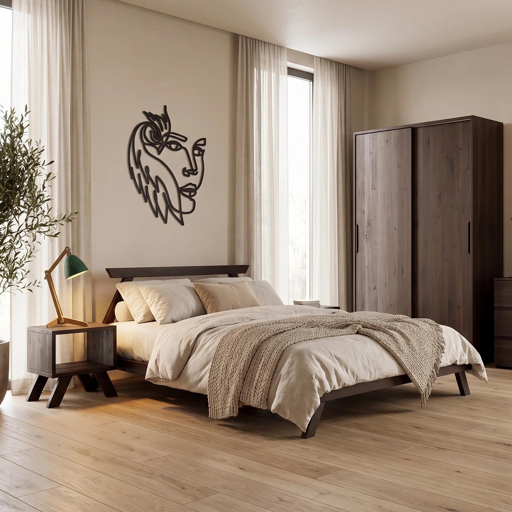 Двуспальная кровать ALLEGRO, каркас шоколадного цвета