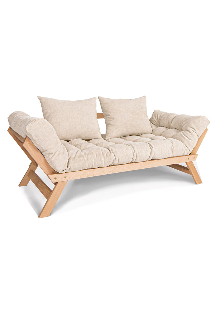 Розкладний диван-футон Allegro з матрацем в кремовому кольорі