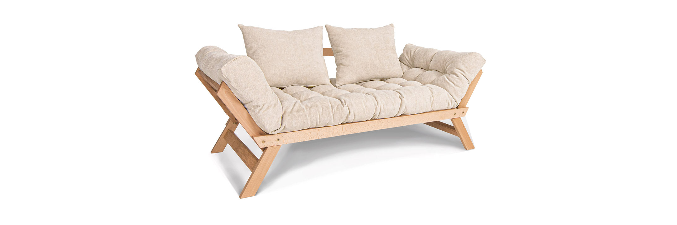 Розкладний диван-футон Allegro з матрацем в кремовому кольорі