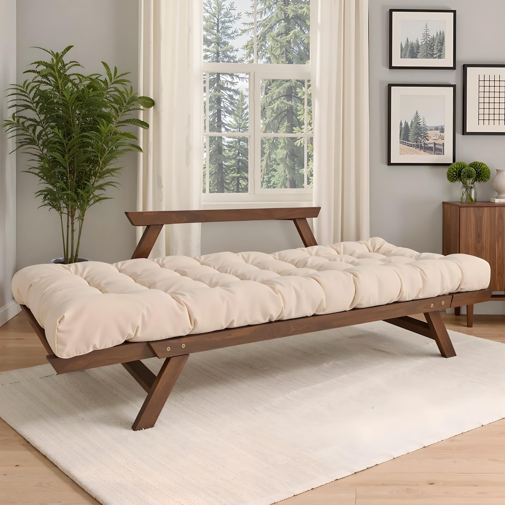 Диван-футон ALLEGRO, бук орехового цвета