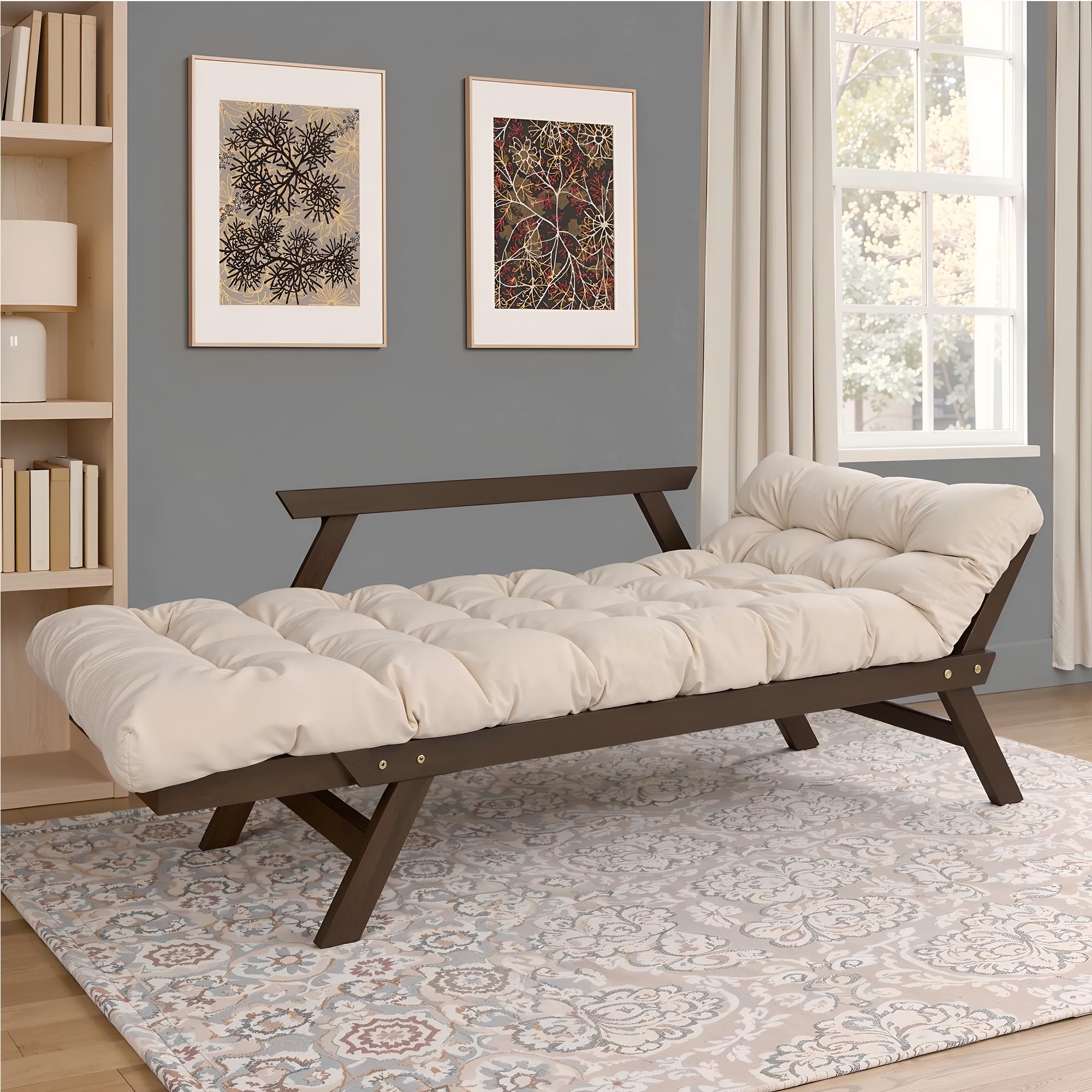 Диван-футон ALLEGRO, каркас шоколадного цвета