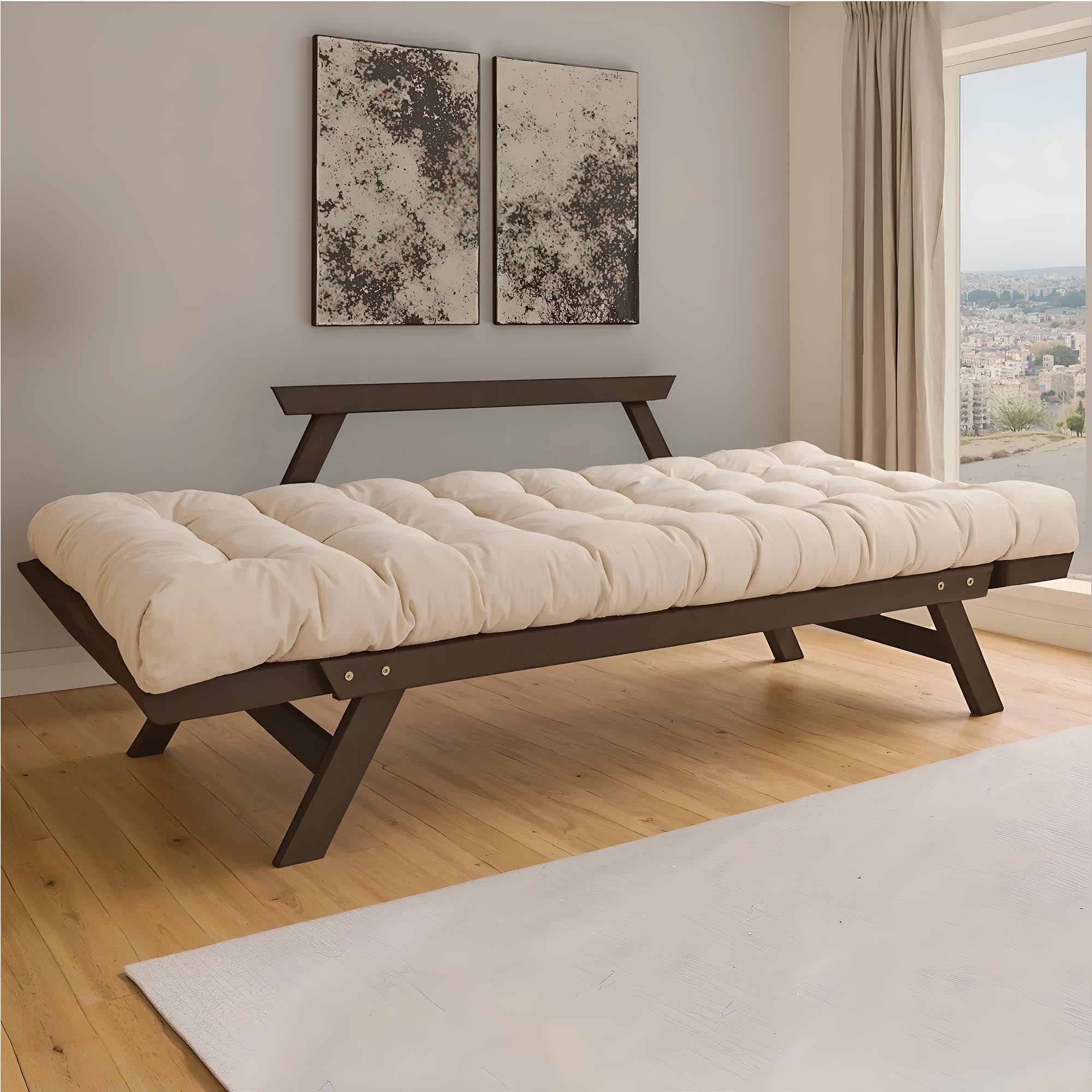 Диван-футон ALLEGRO, каркас шоколадного цвета