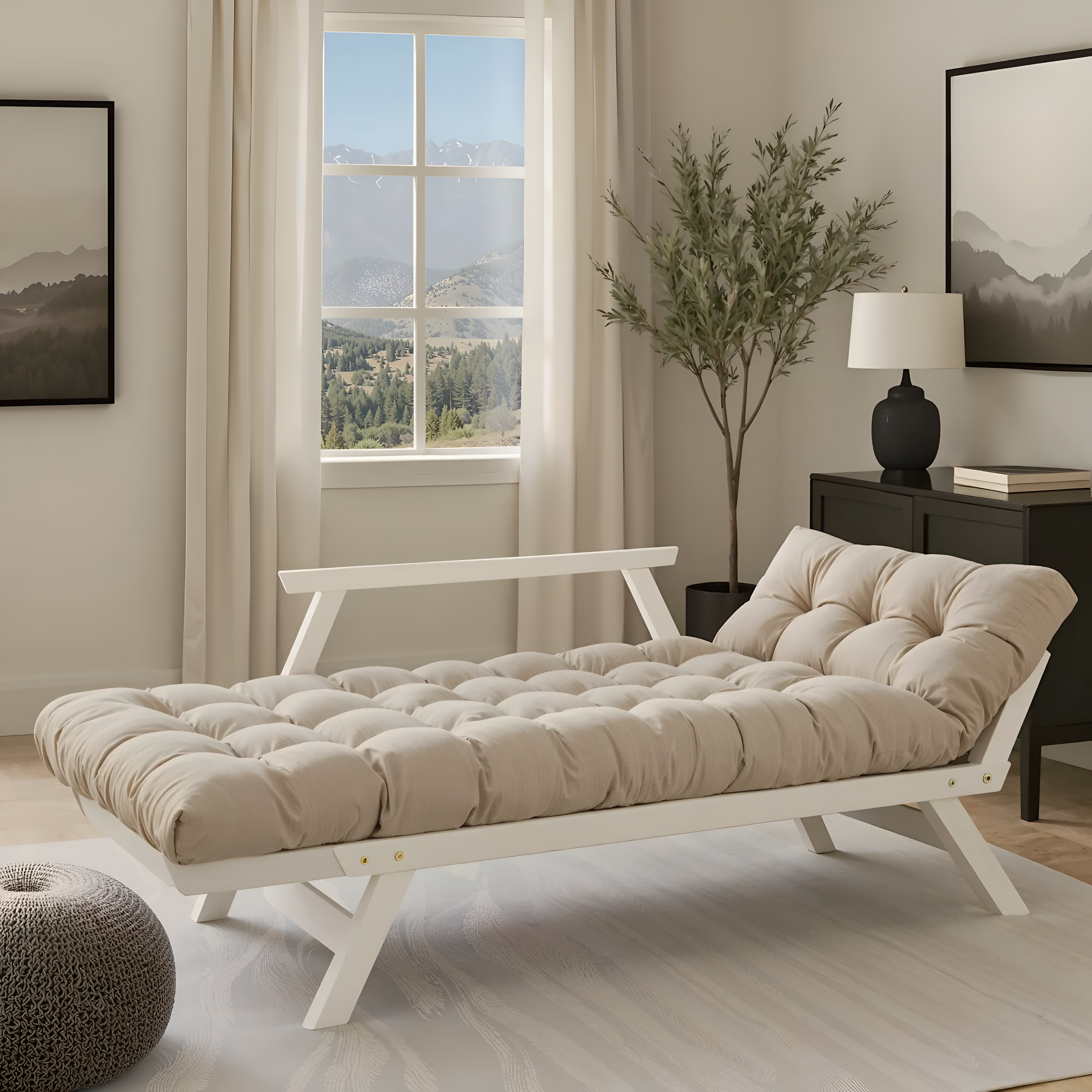 Диван-футон ALLEGRO, каркас белого цвета