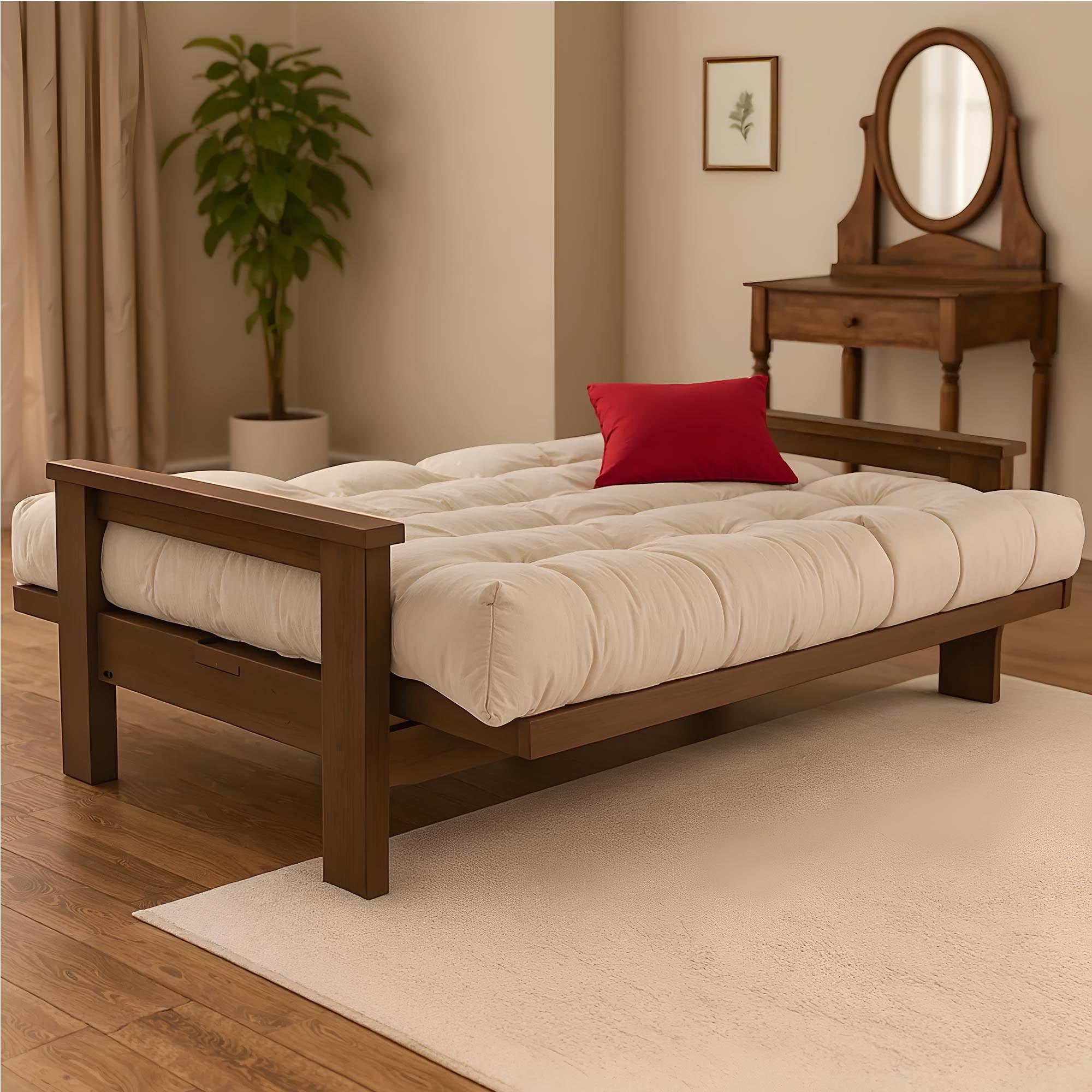 Розкладний диван-футон MEXICO, горіхового кольору