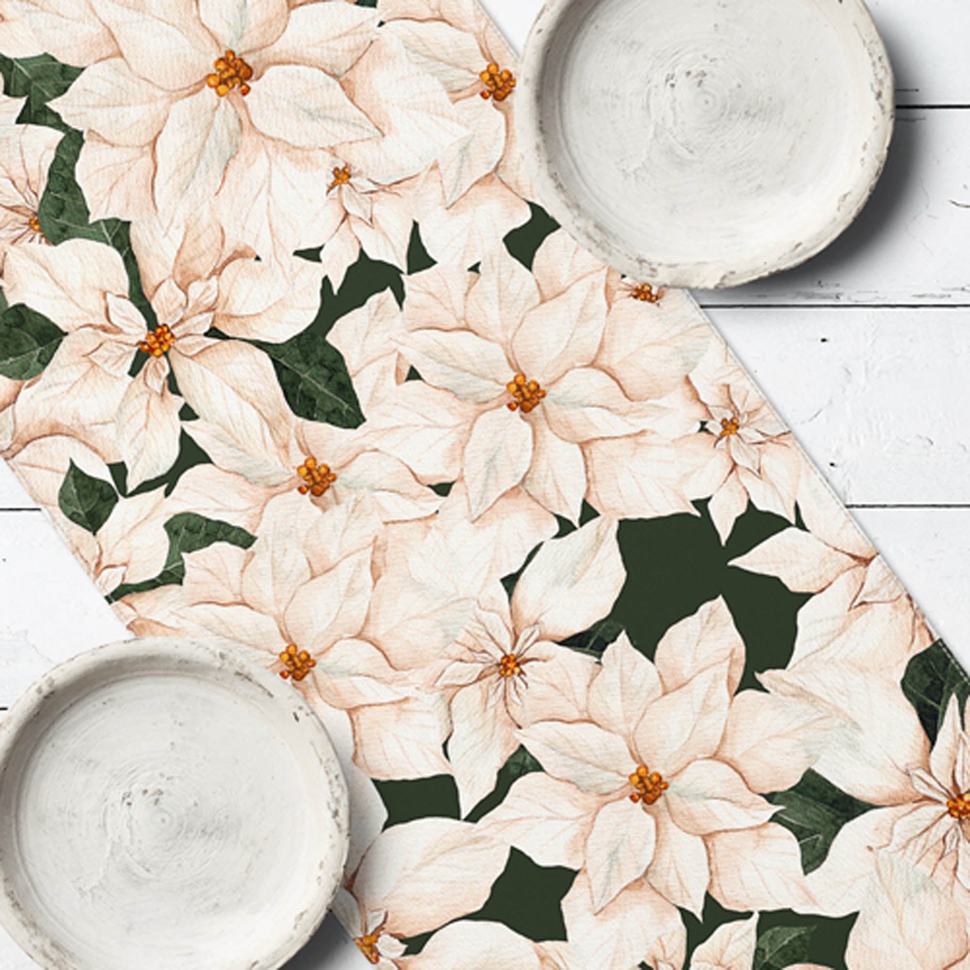 Дорожка на стол БЕЛЫЙ РОЖДЕСТВЕНСКИЙ (МОЛОЧАЙ)