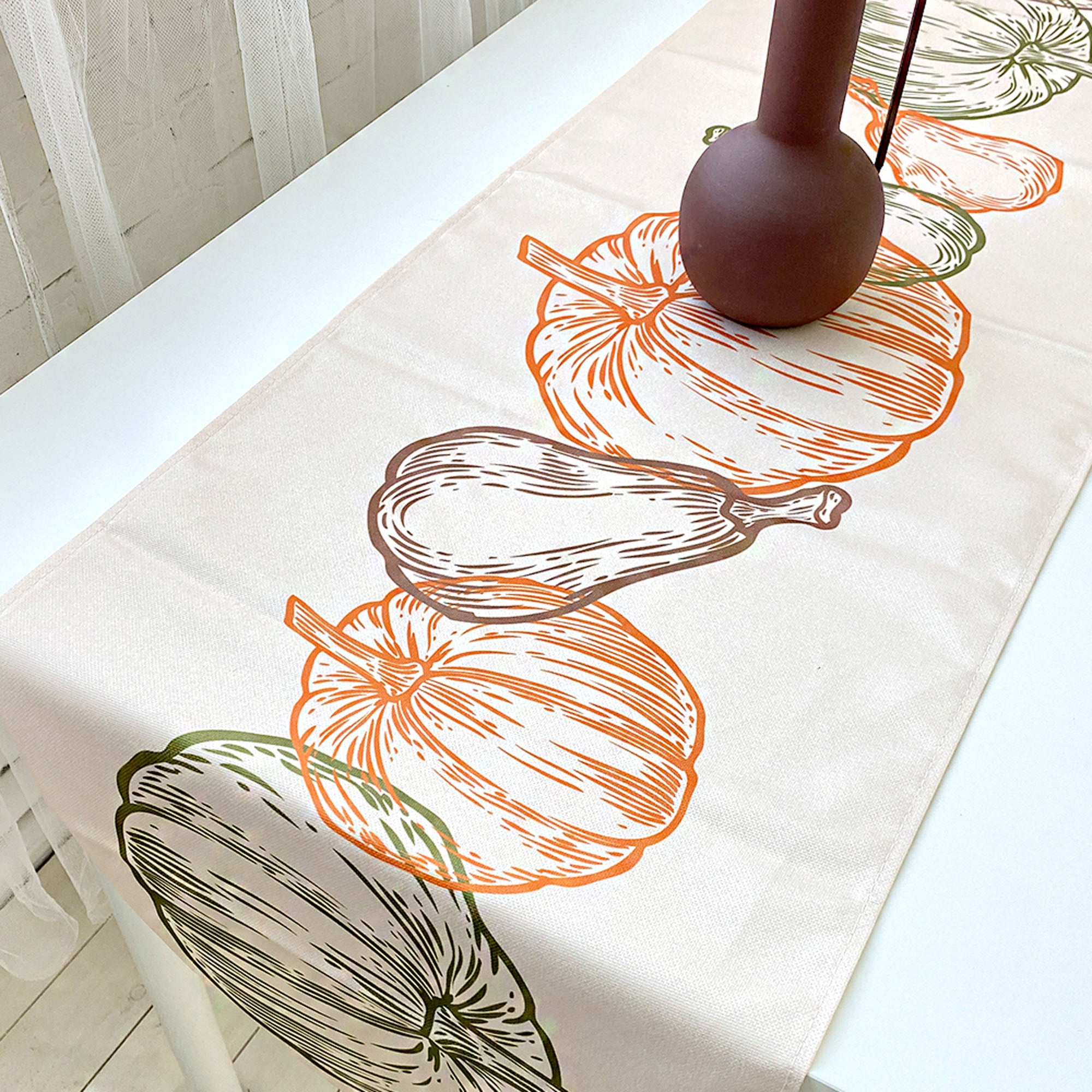 Дорожка на стол КОЛЛАЖ тыквы