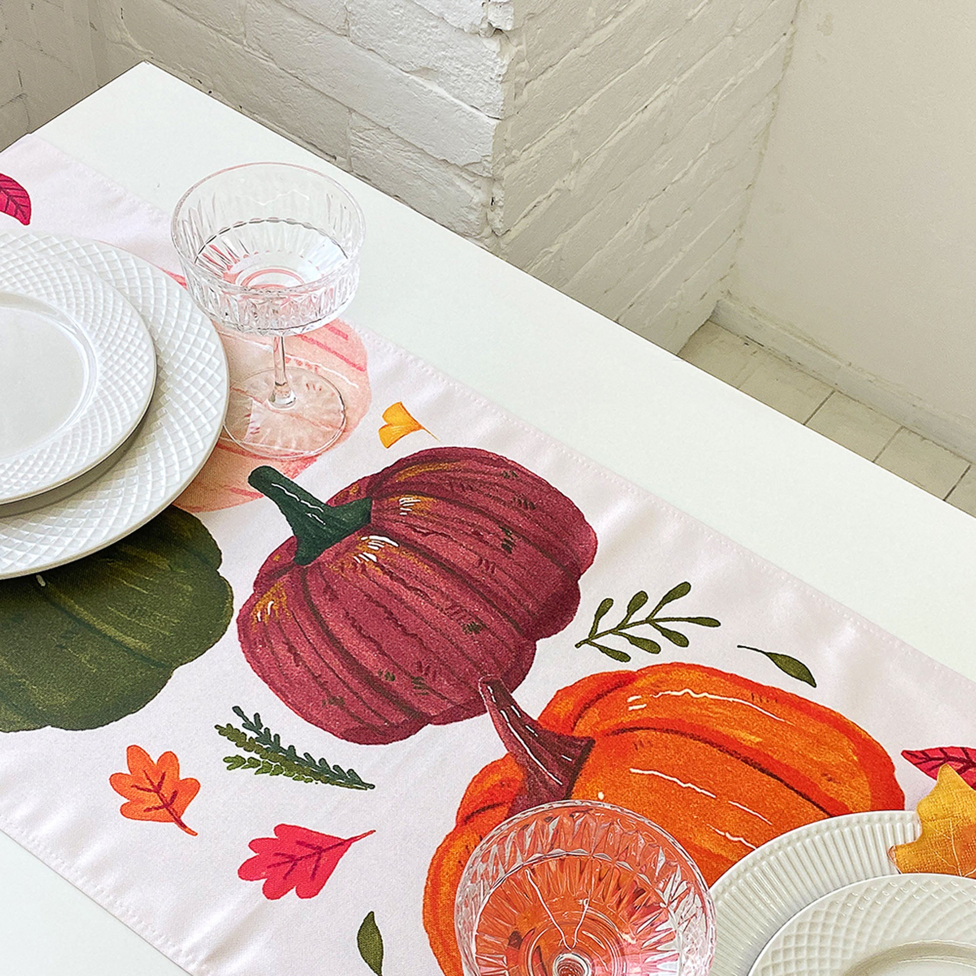 Доріжка на стіл КОЛЬОРОВІ ГАРБУЗИ