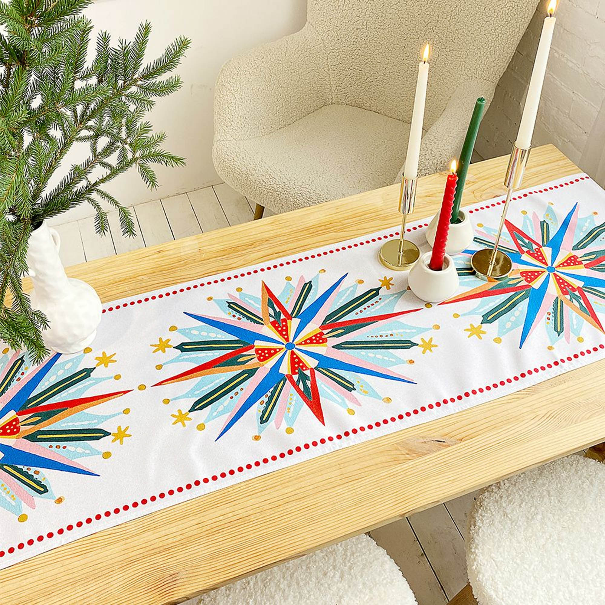 Доріжка на стіл КОЛЬОРОВІ ЗІРКИ