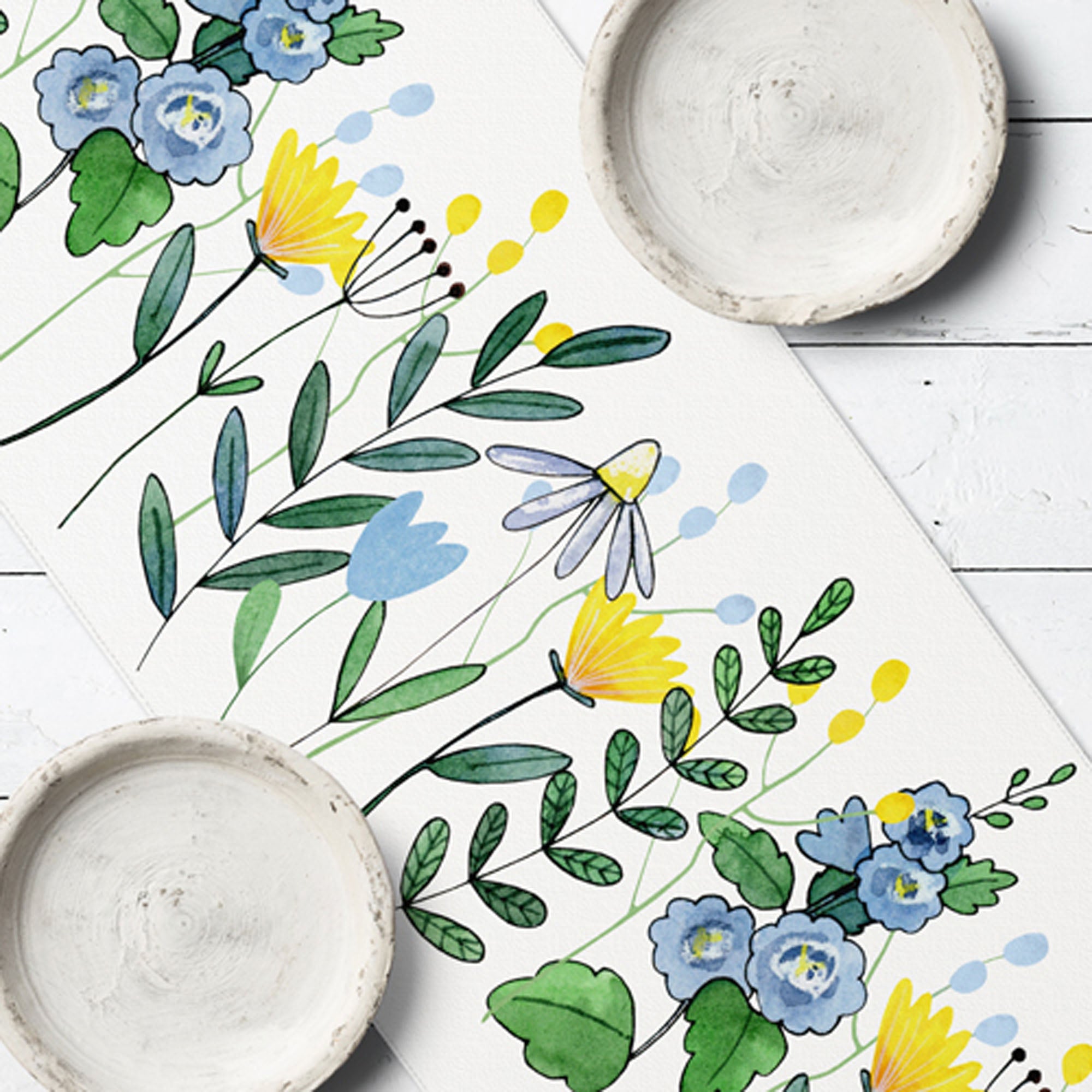 Дорожка на стол ЦВЕТОЧНЫЕ МОТИВЫ