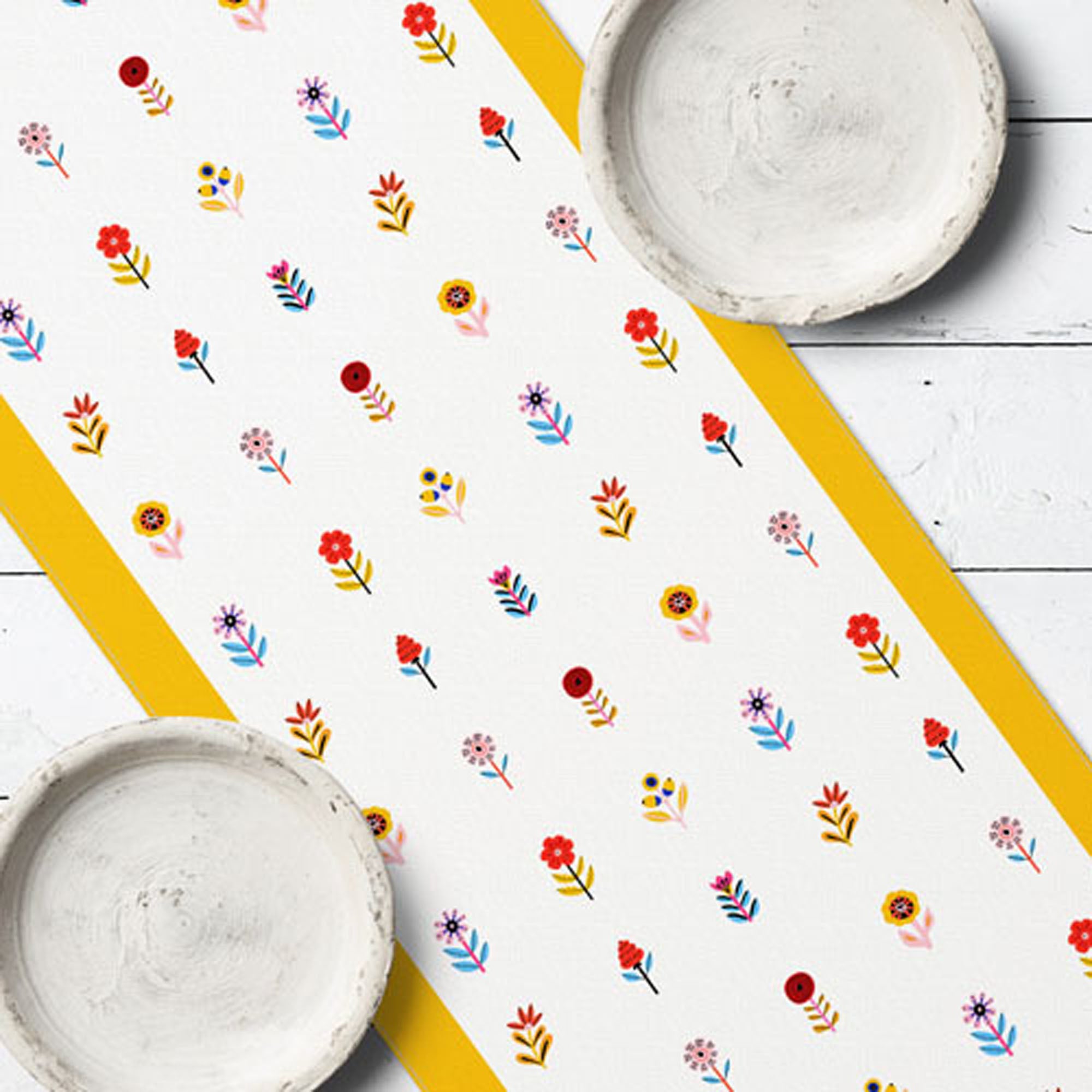 Доріжка на стіл МАЛЮНОК З ДРІБНИМИ КВІТАМИ