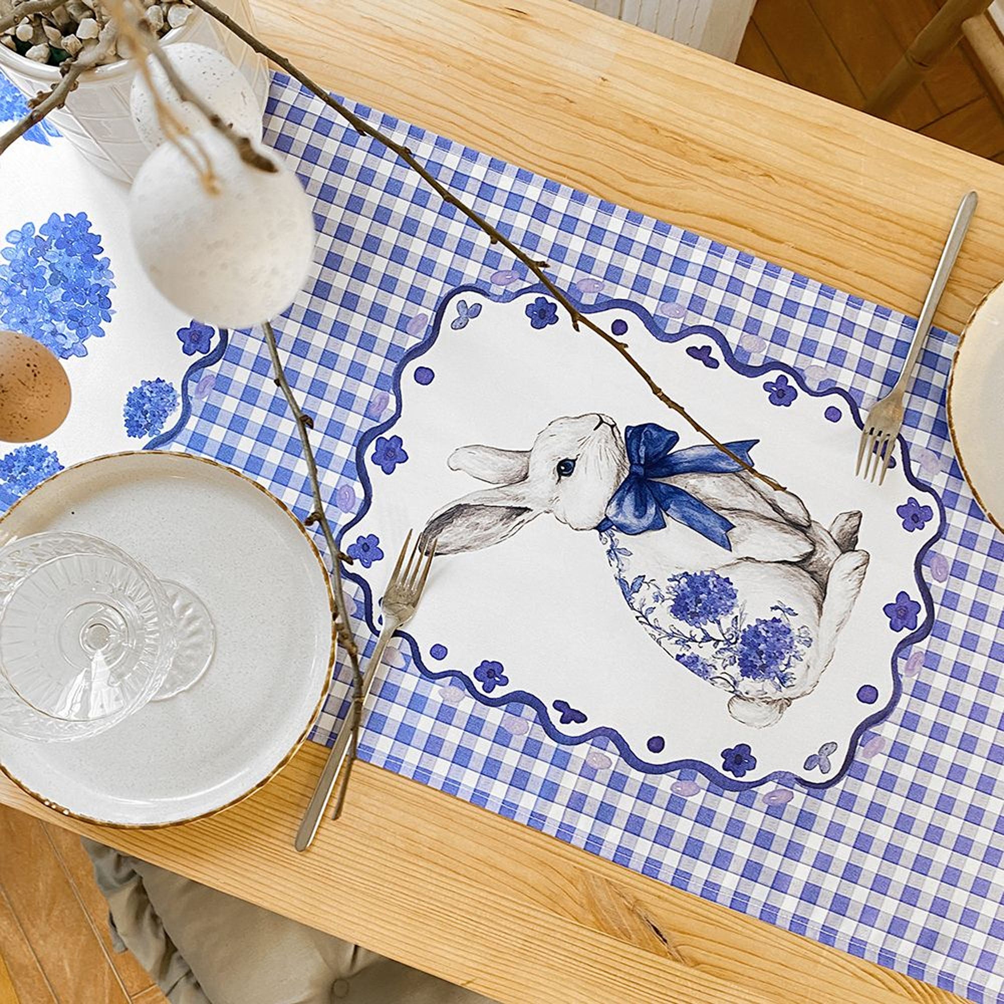 Доріжка на стіл ЗАЙЧИК З БАНТОМ