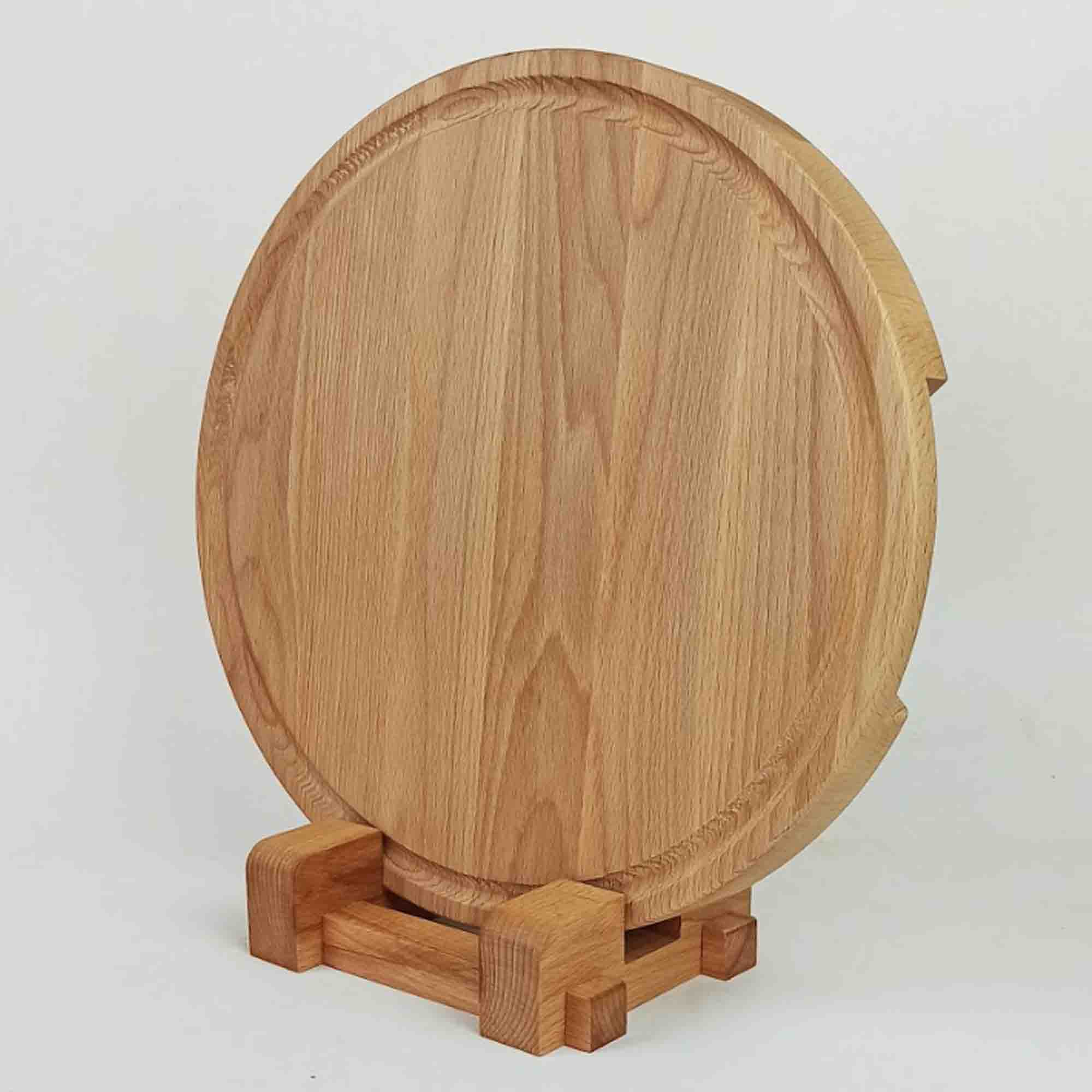 Дошка КРУГЛА масивна кухонна з підставкою - зображення 2
