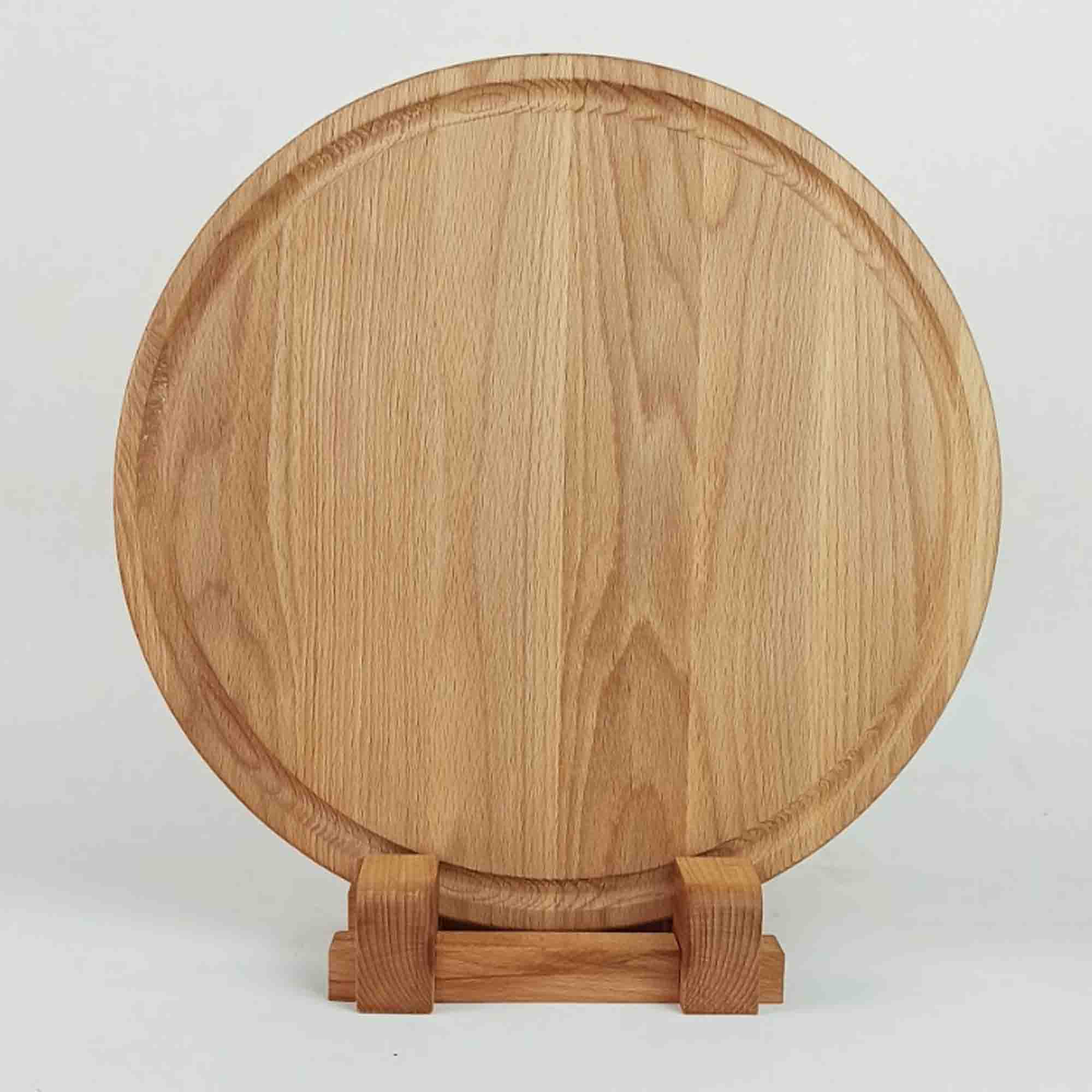 Дошка КРУГЛА масивна кухонна з підставкою - зображення 1