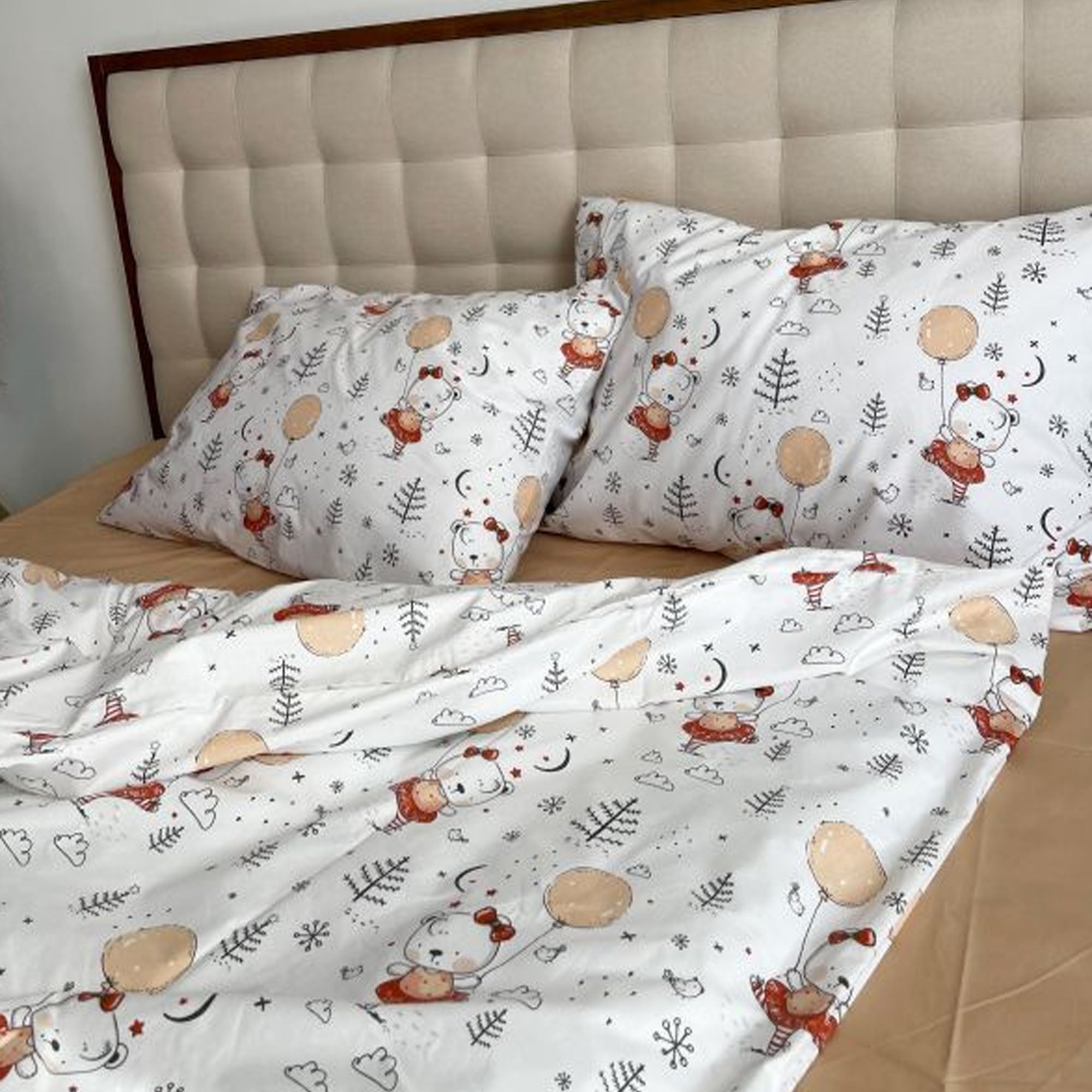 Дитяча постільна білизна SNOWBEARS WHITE, поплін преміум