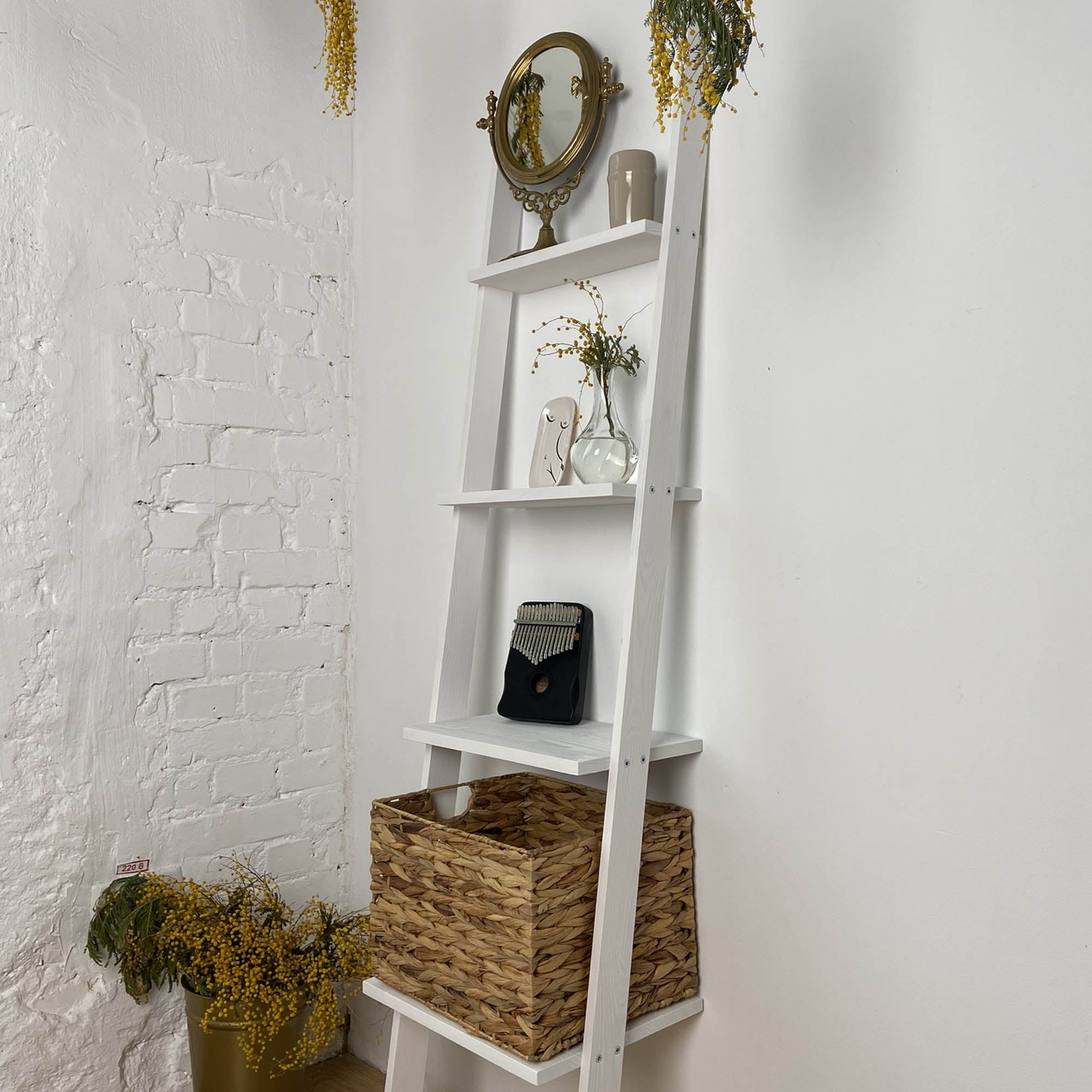 Етажерка WHITE, на 4 полички без бортиків