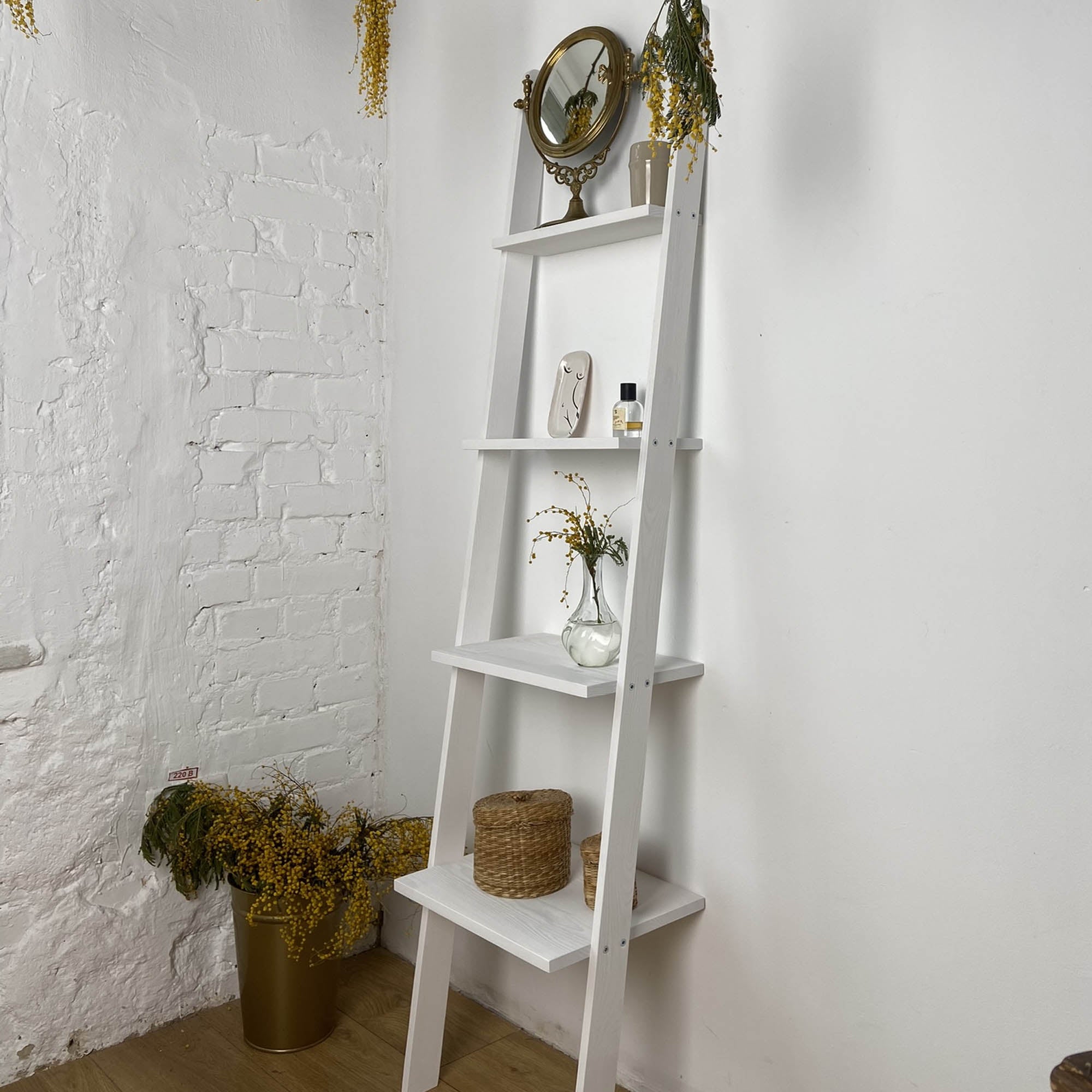 Етажерка WHITE, на 4 полички без бортиків