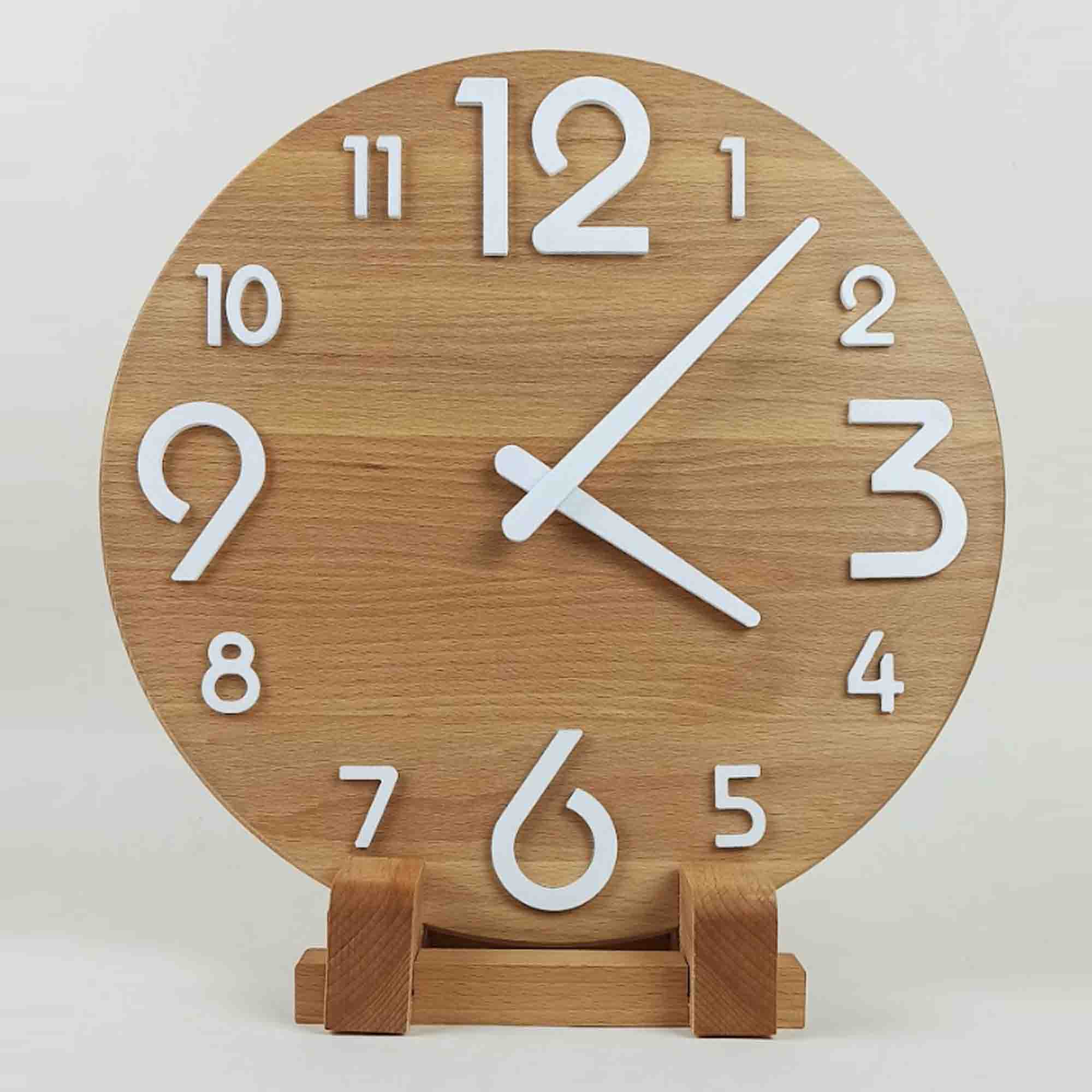 Настінний годинник WOODEN V з дерева - зображення 1