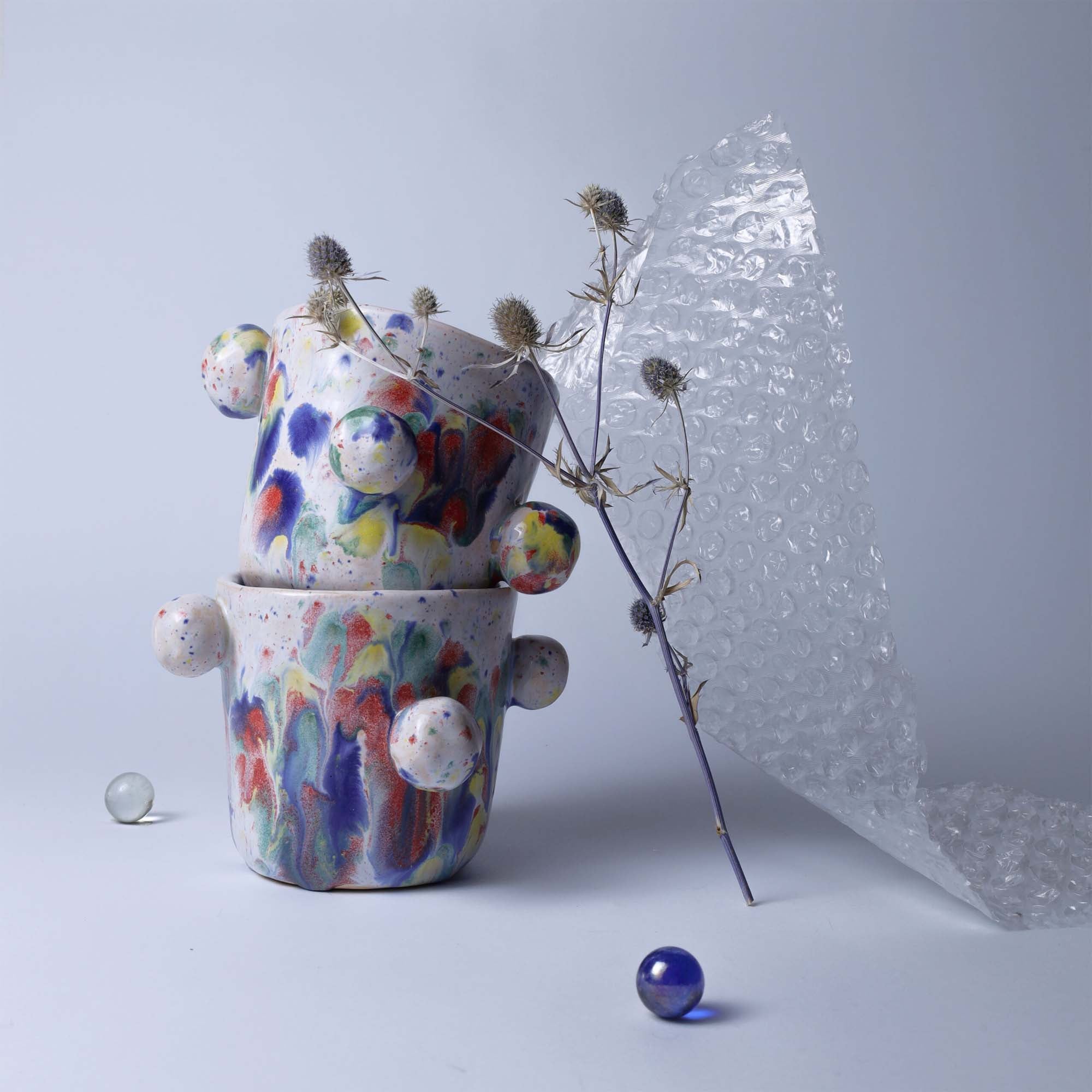 Горня керамічне HARLEKIN CUP 300 мл, глазур арлекін, ручна робота - зображення 2