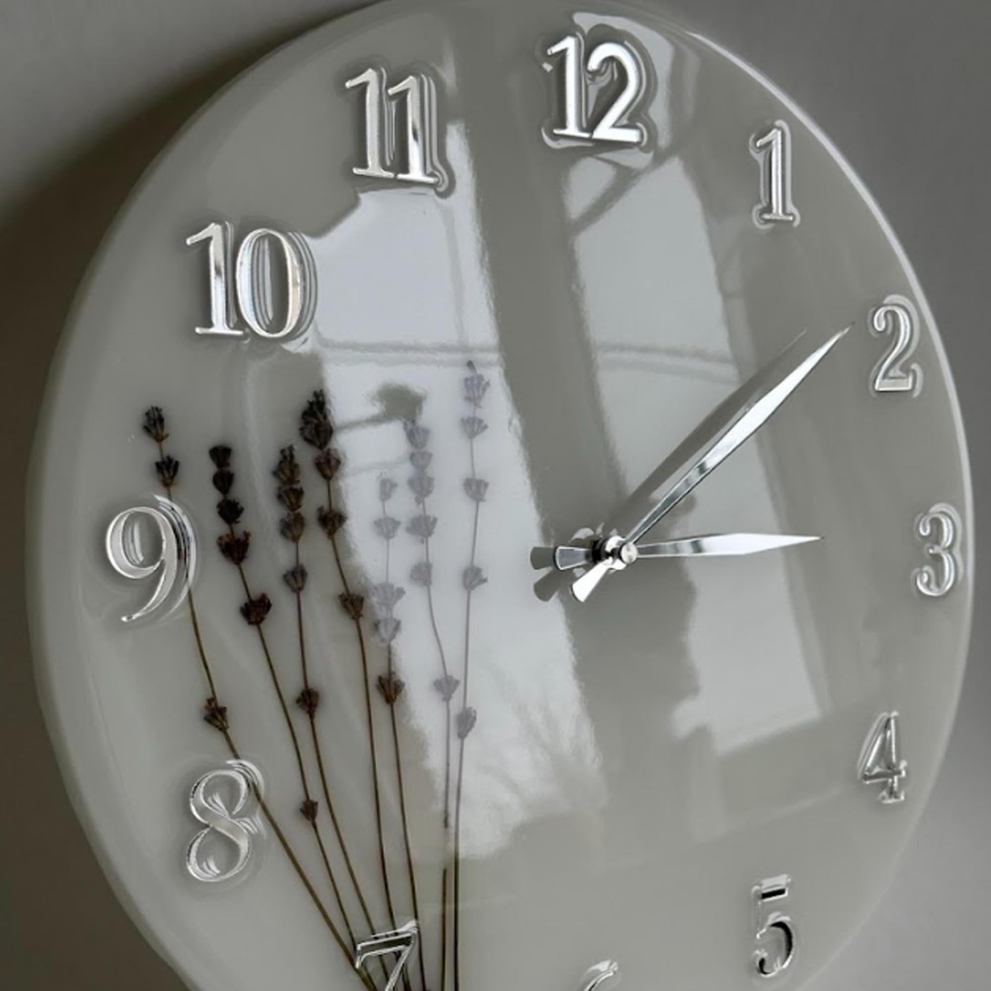 Годинник з епоксидної смоли, лаванда