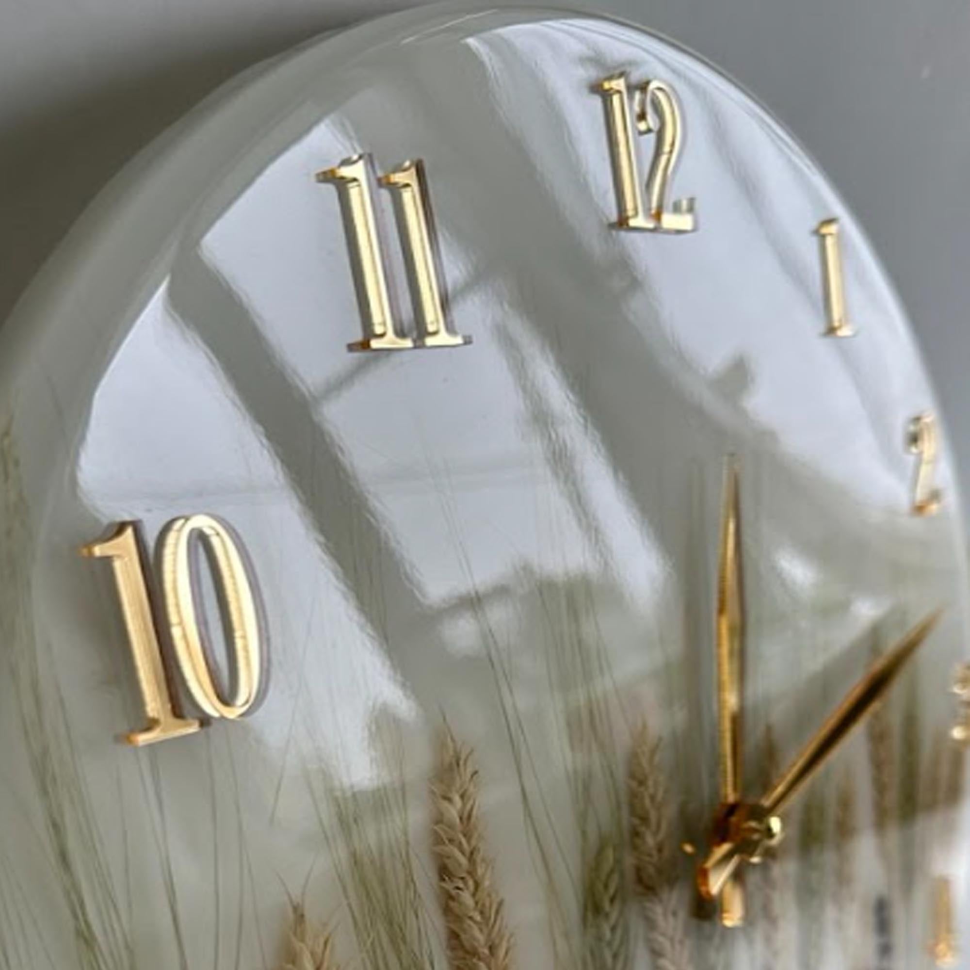 Годинник з епоксидної смоли, пшениця та лаванда