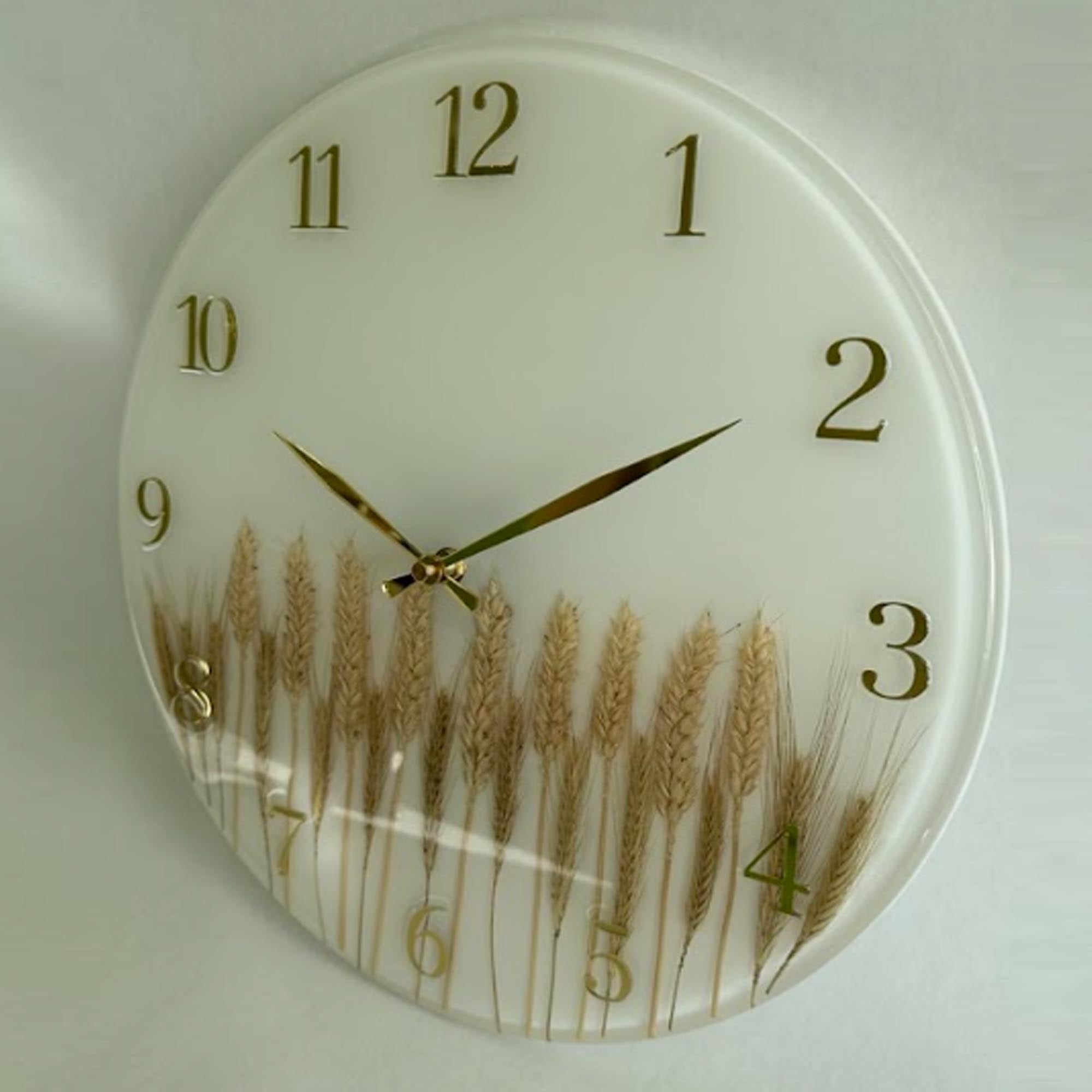Годинник з епоксидної смоли, пшениця та жито