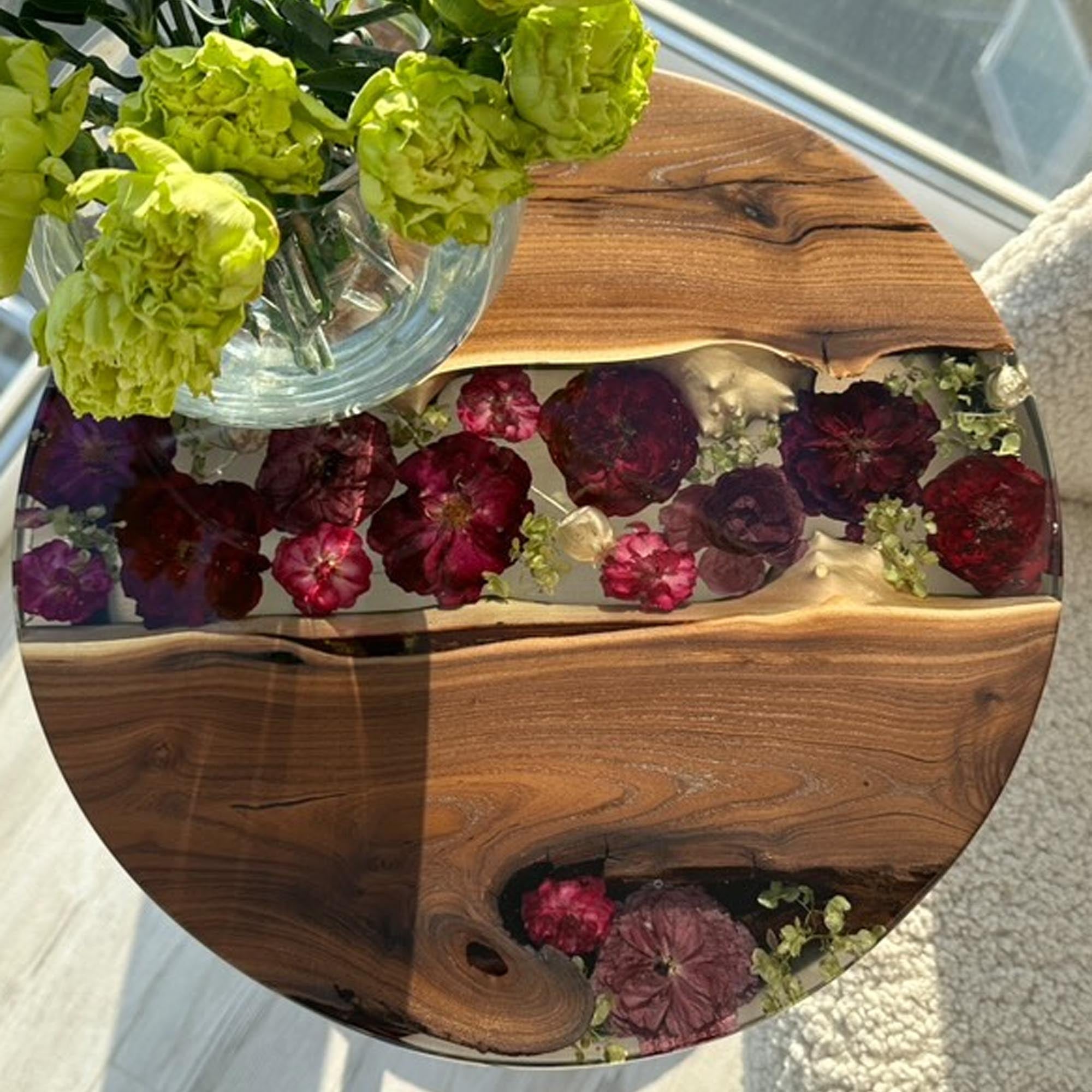 Кавовий стіл з епоксидної смоли, деревина дика маслина