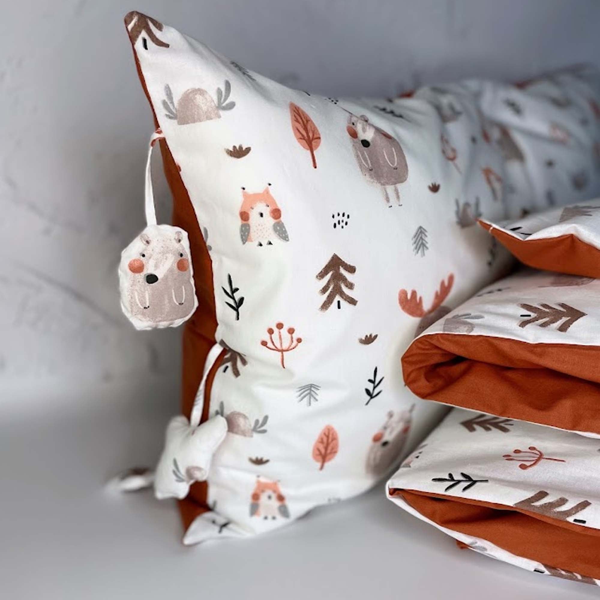 Дитячий комплект постільної білизни ЛІСОВІ ЖИТЕЛІ, помаранчевий - зображення 2