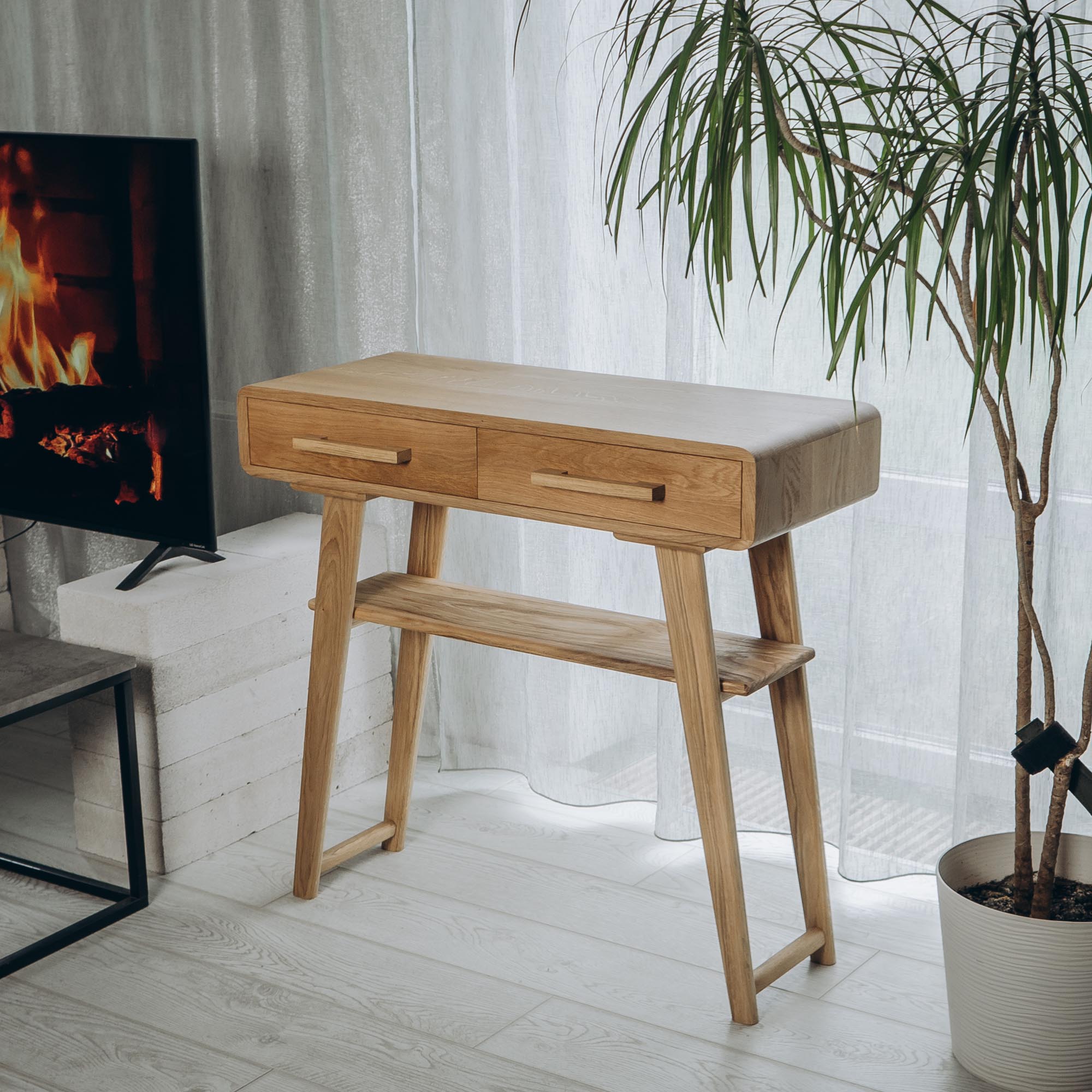 Консольна тумба 35 х 85 х 90 см, дуб