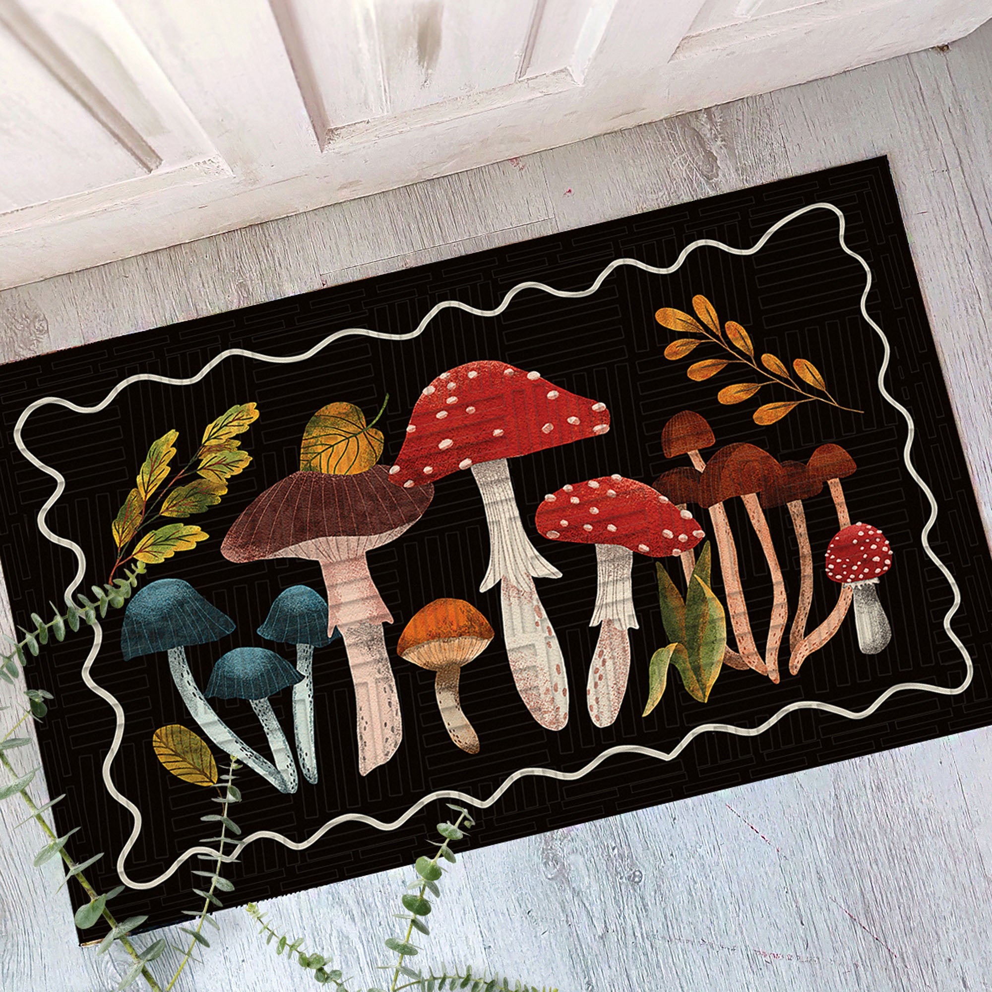 Килимок придверний з принтом ГРИБИ