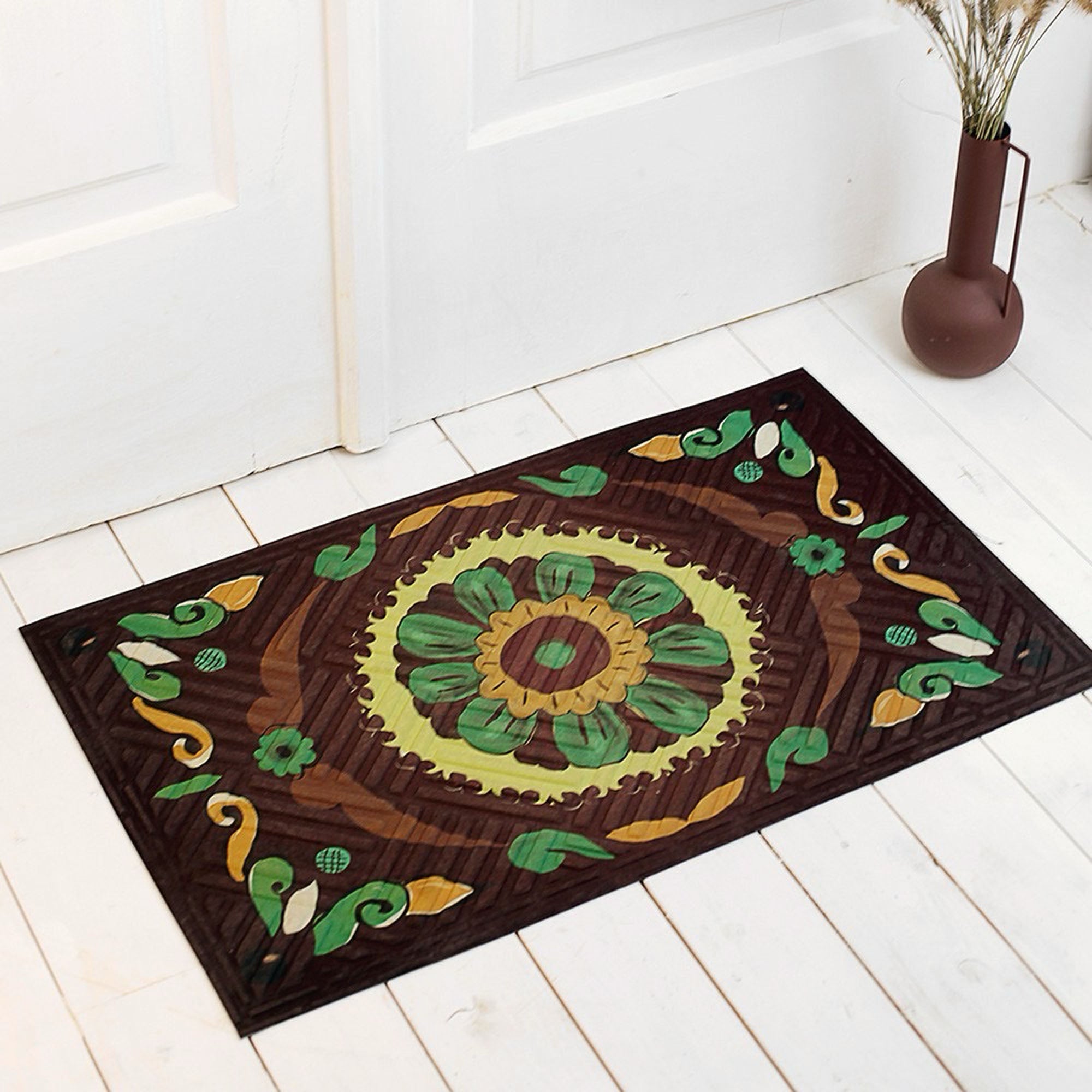 Килимок придверний з принтом КОЛО ЖИТТЯ (КОСІВСЬКІ МОТИВИ)