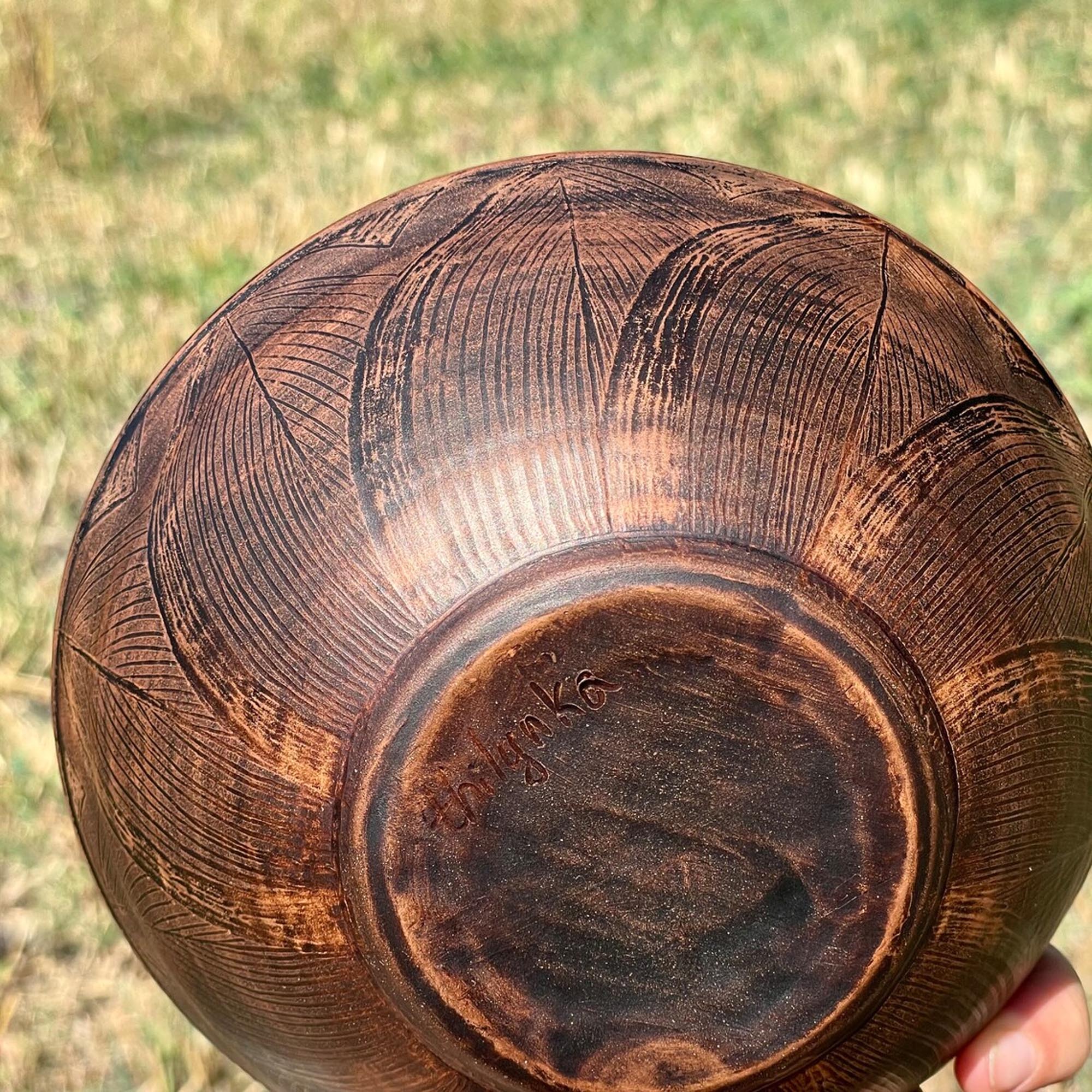 Миска молочно-вощена з орнаментом 2 л