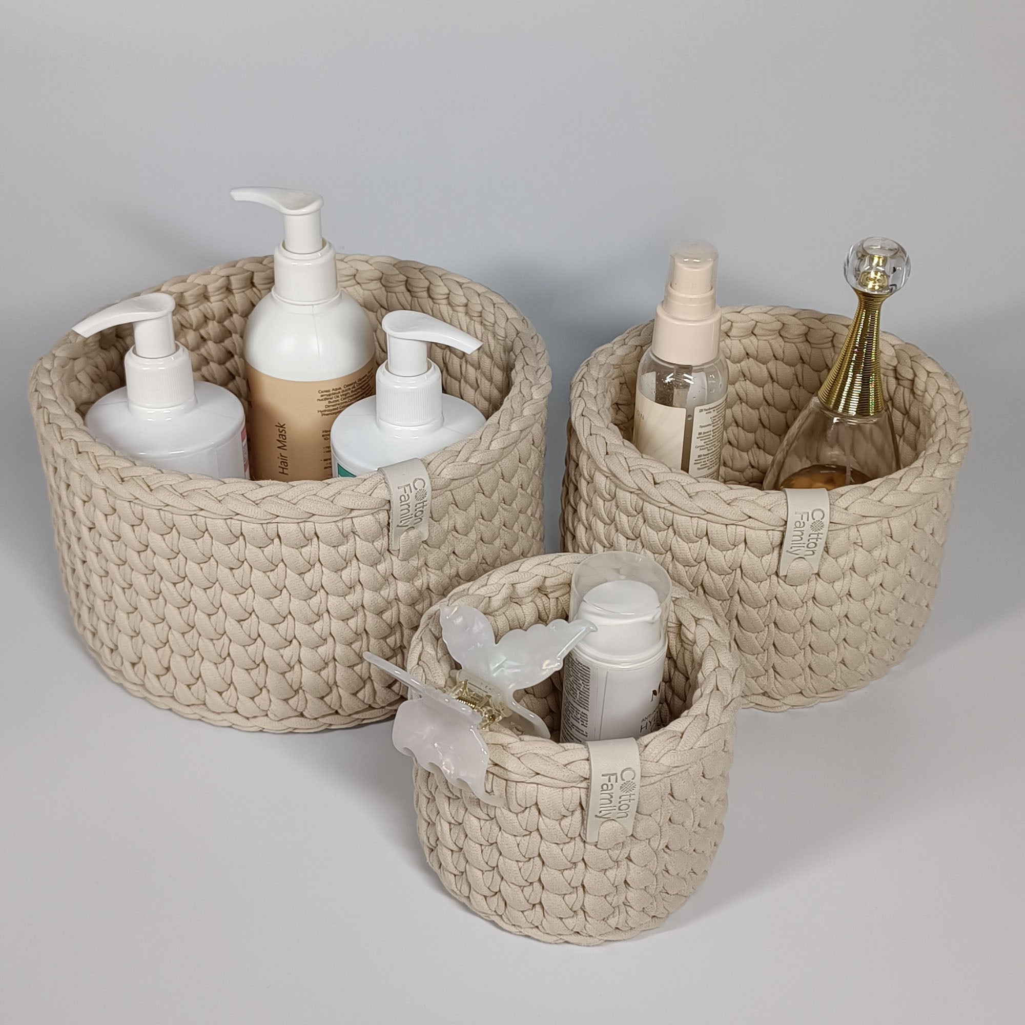 Набор из 3-х круглых корзин-органайзеров CLASSIC