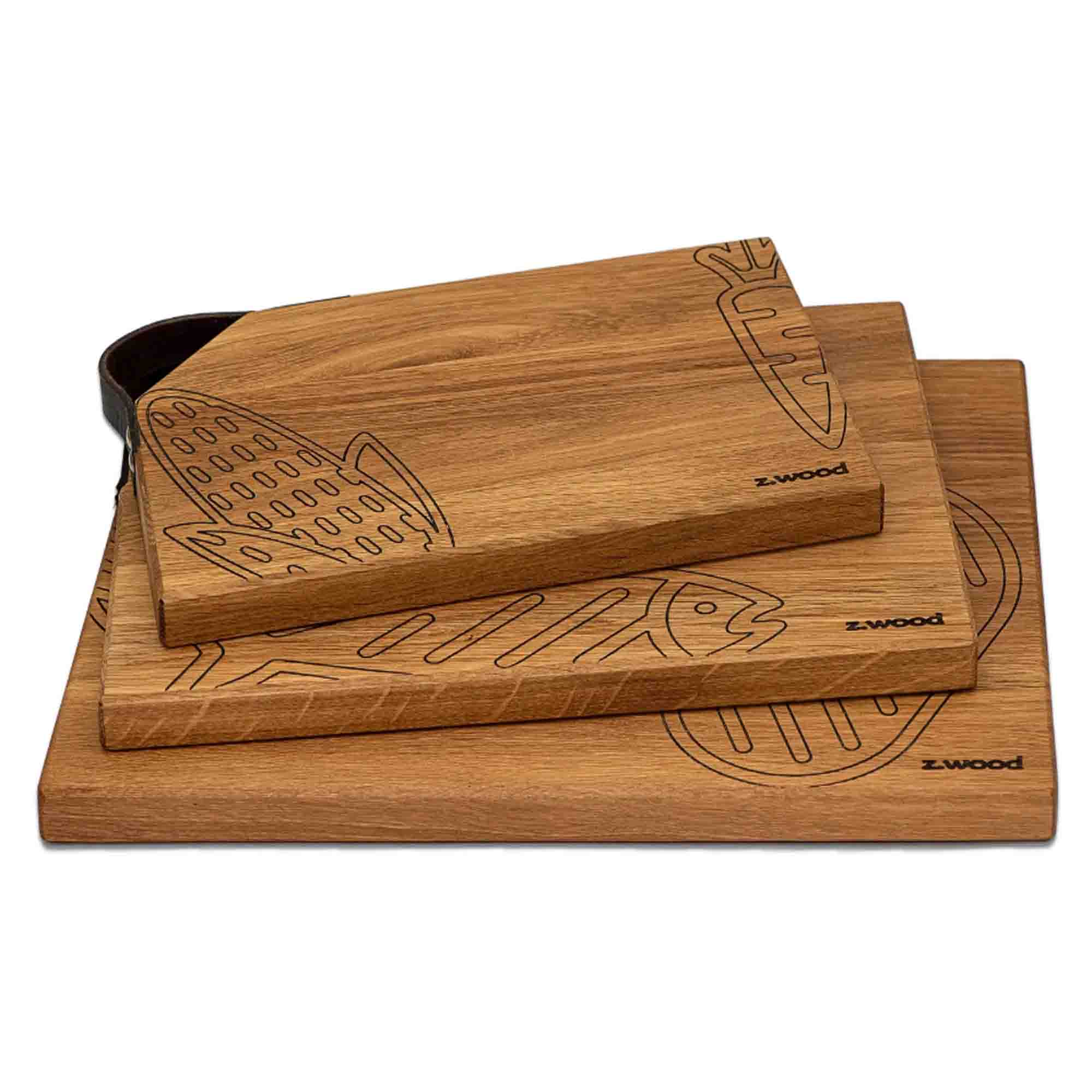 Набір кухонних дощечок GRILL WOODBEST, з підставкою - зображення 2