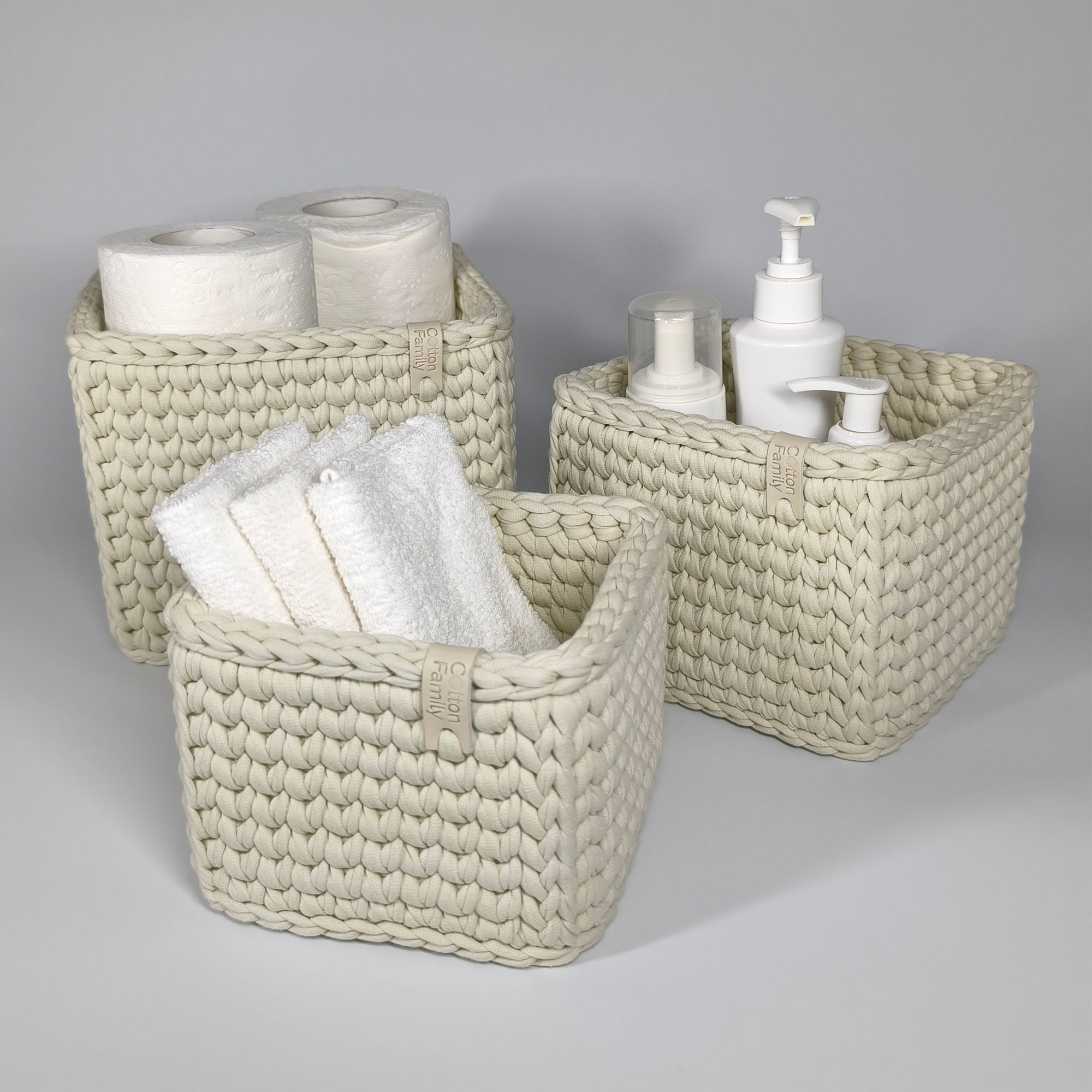 Набор из 3-х квадратных корзин-органайзеров CUBE из 3х квадратных корзин-органайзеров