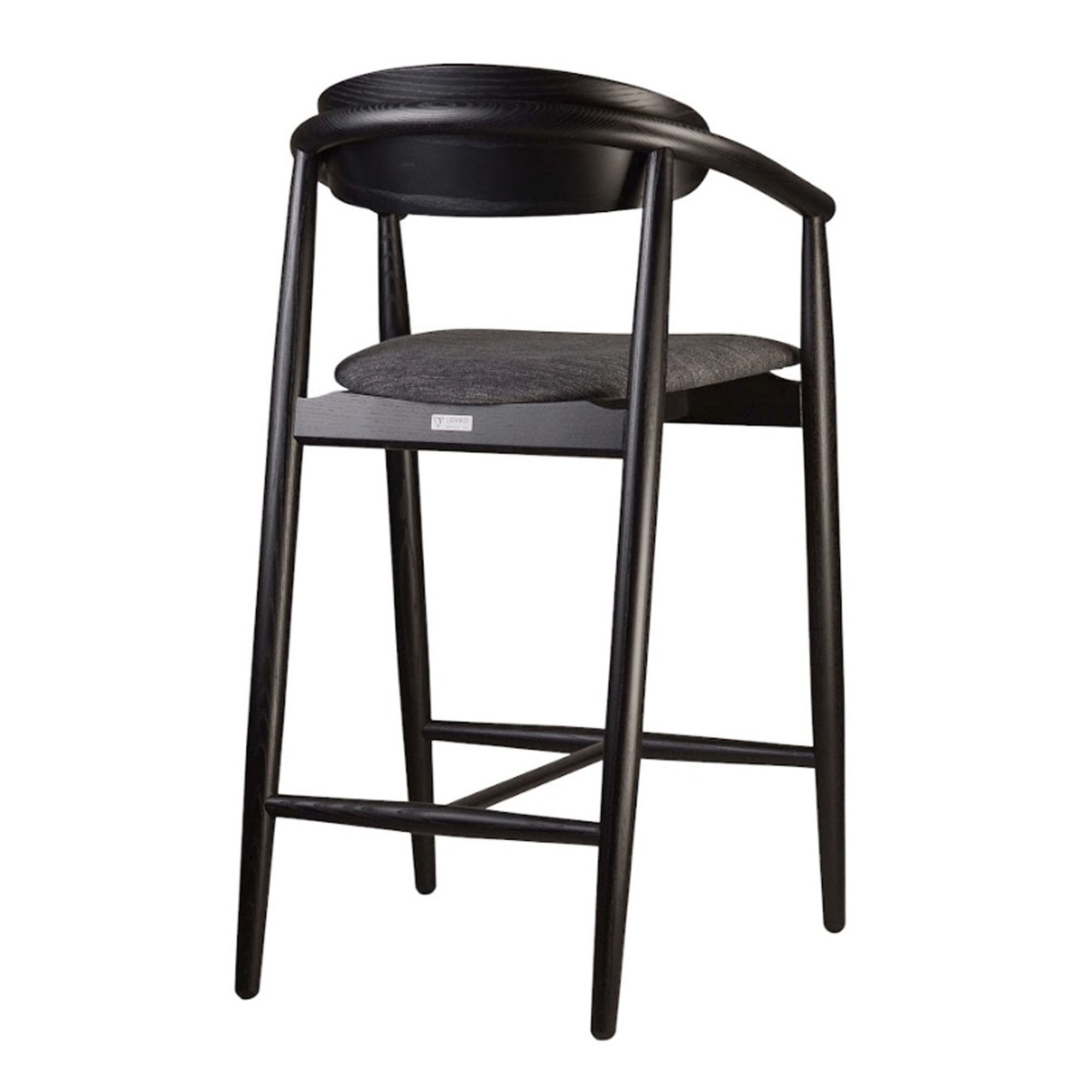 Напівбарний стілець MAMONT SEMI-SOFT з ясена, чорний