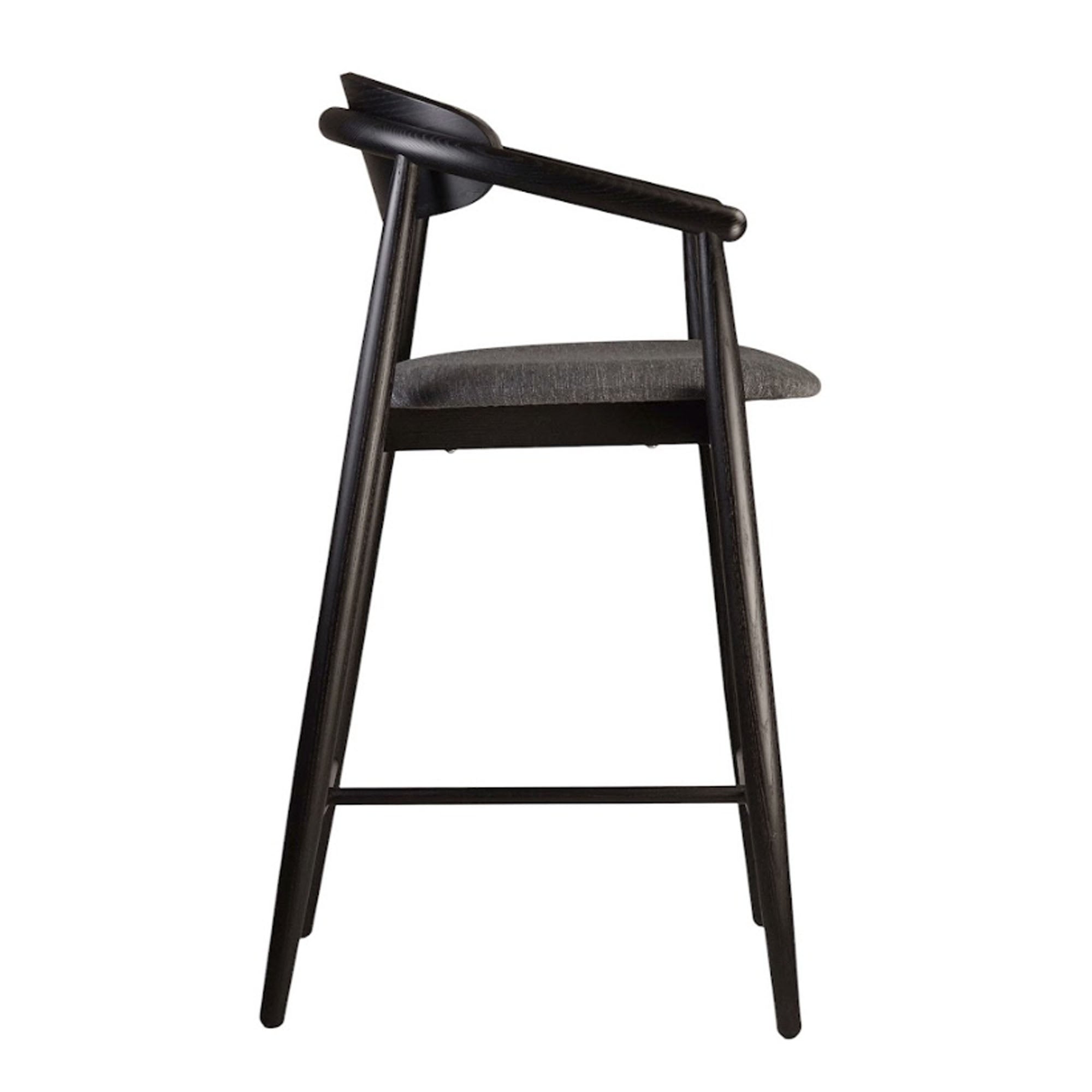 Напівбарний стілець MAMONT SEMI-SOFT з ясена, чорний