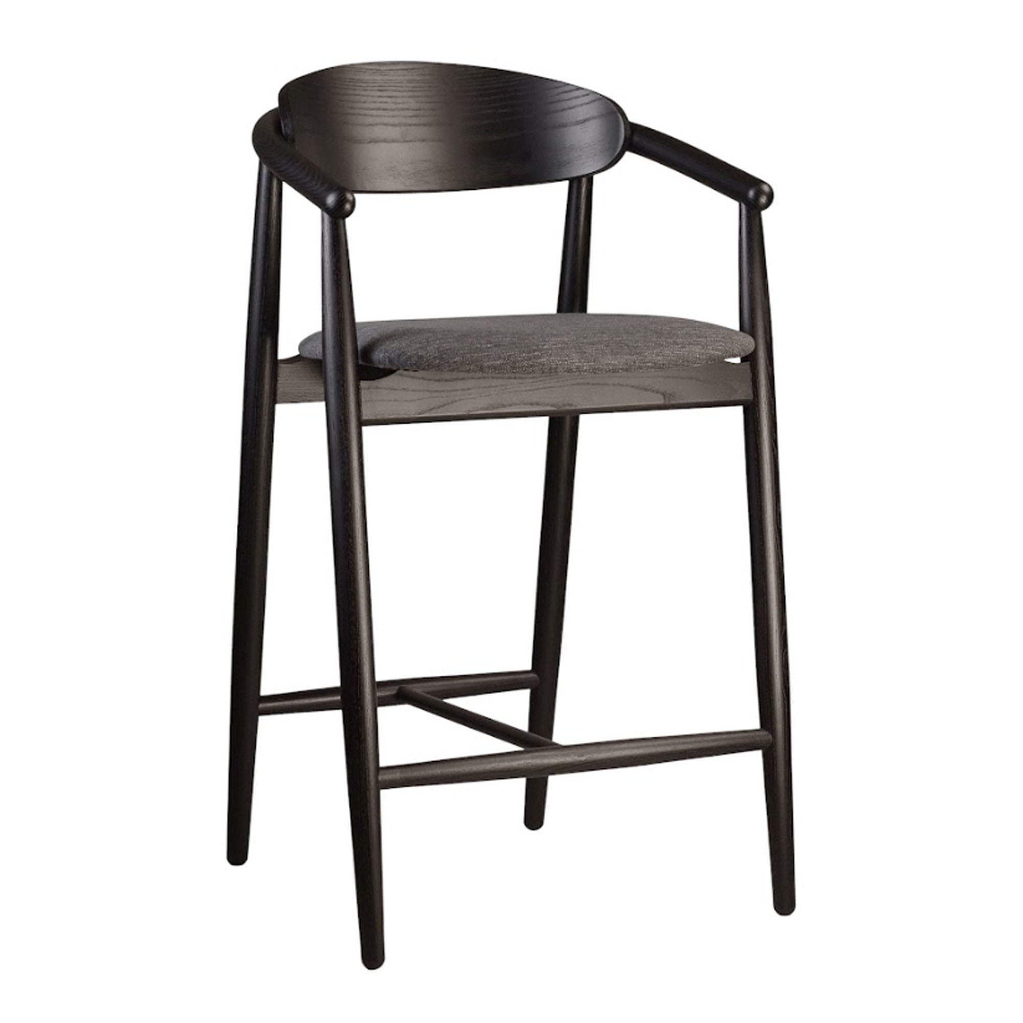 Напівбарний стілець MAMONT SEMI-SOFT з ясена, чорний