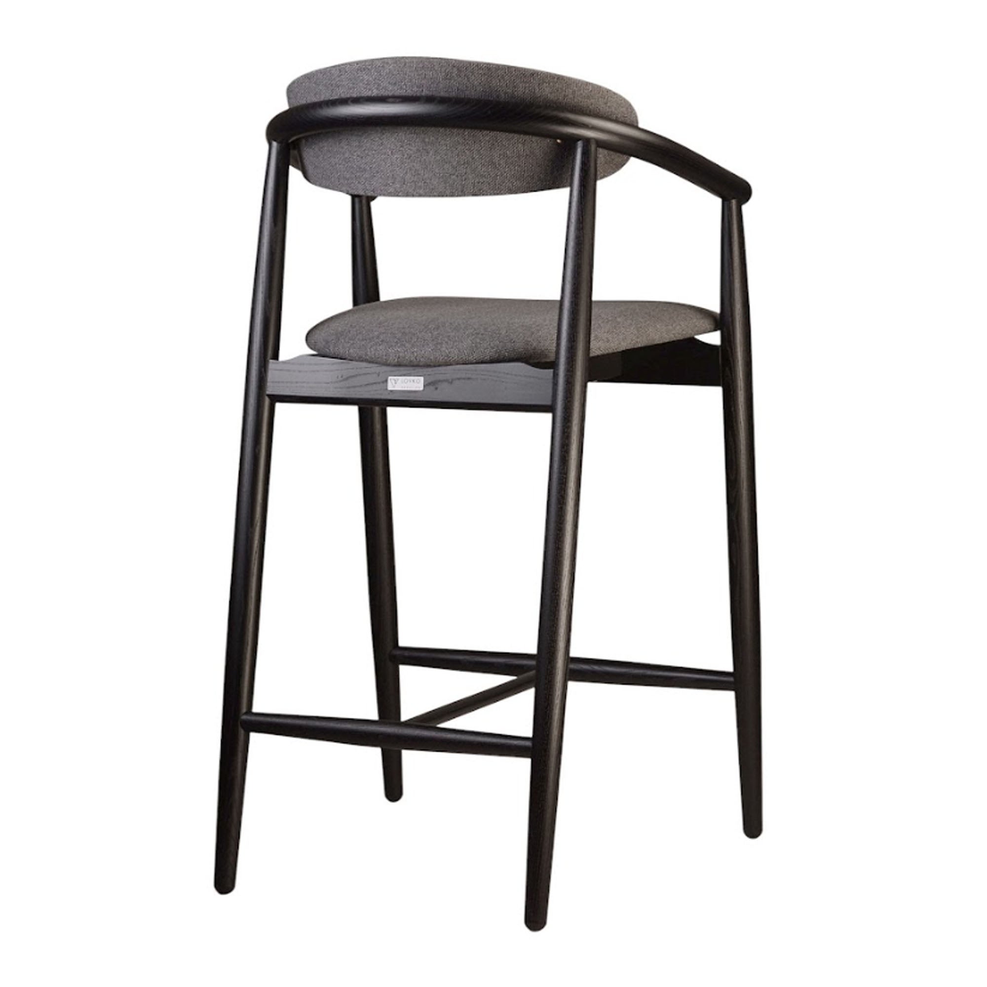 Напівбарний стілець MAMONT SOFT з ясена, чорний