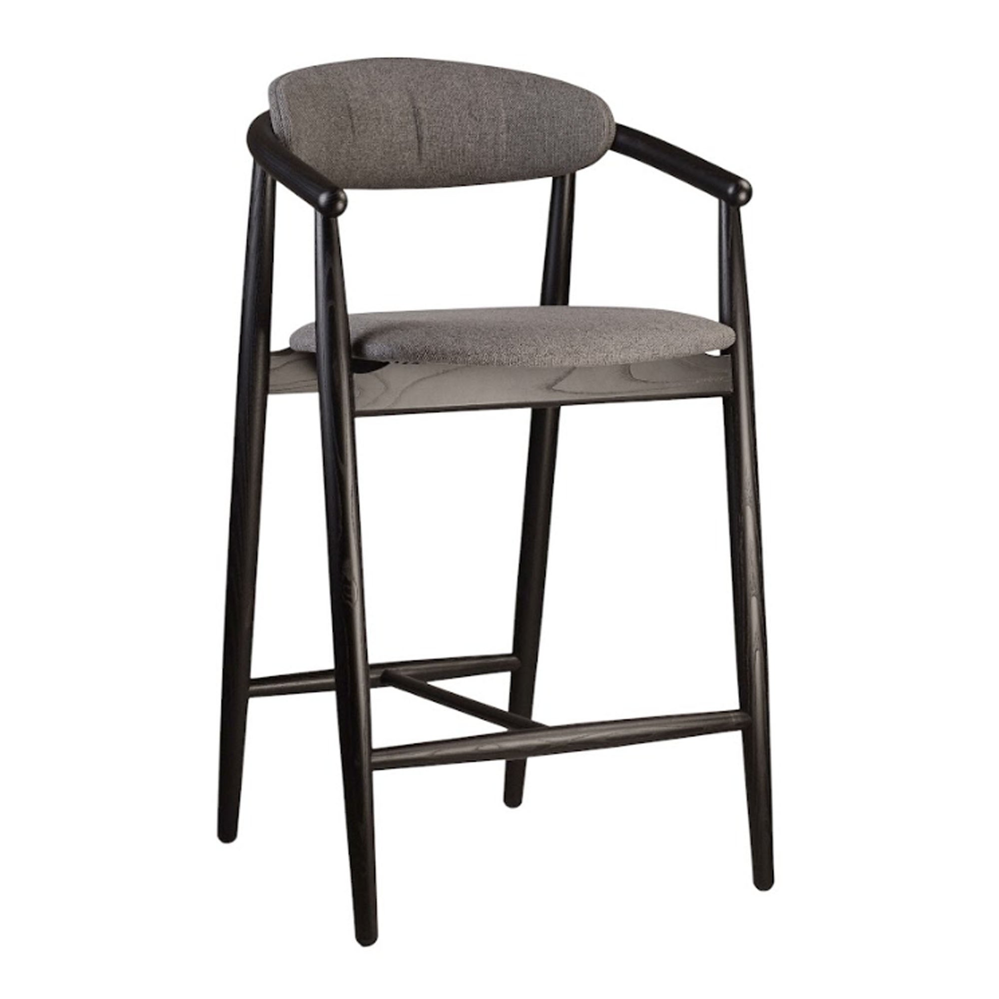 Напівбарний стілець MAMONT SOFT з ясена, чорний