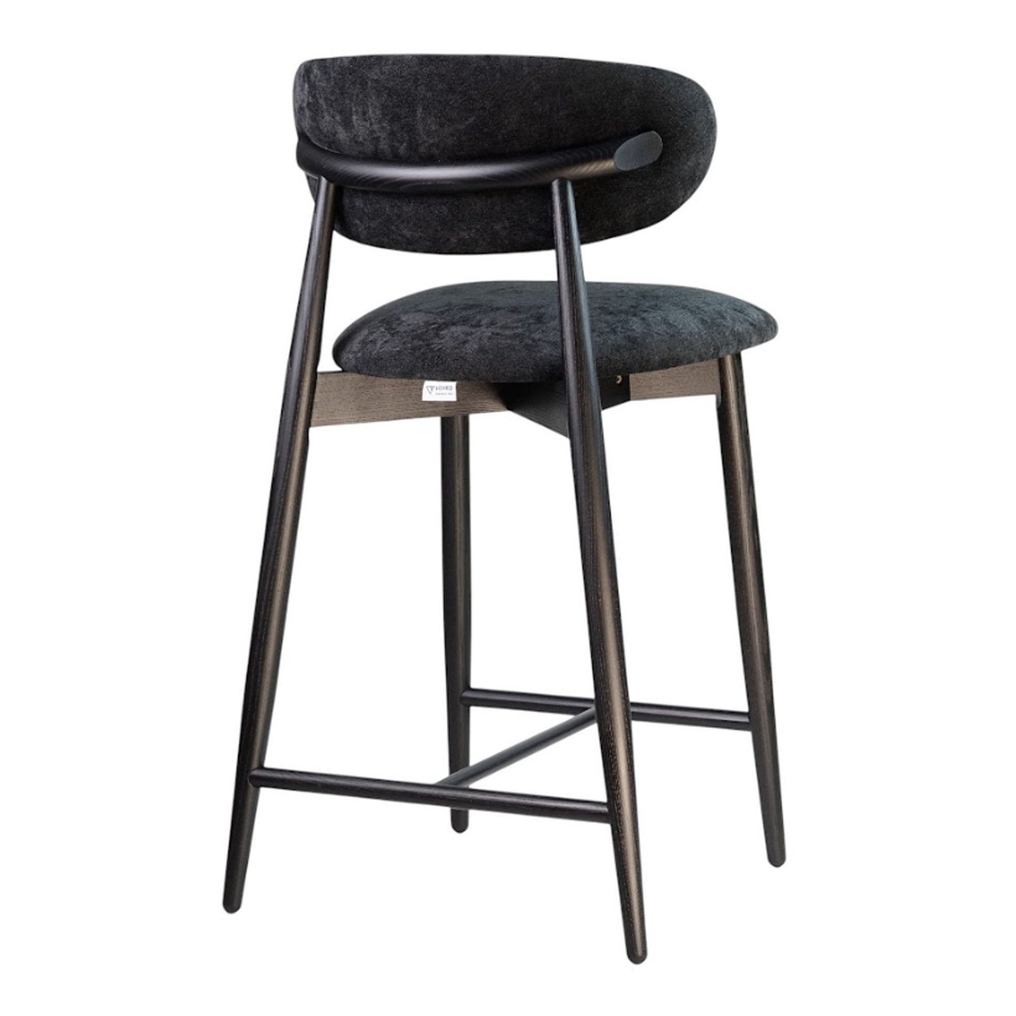 Напівбарний стілець PANDA NEW з ясена, чорний