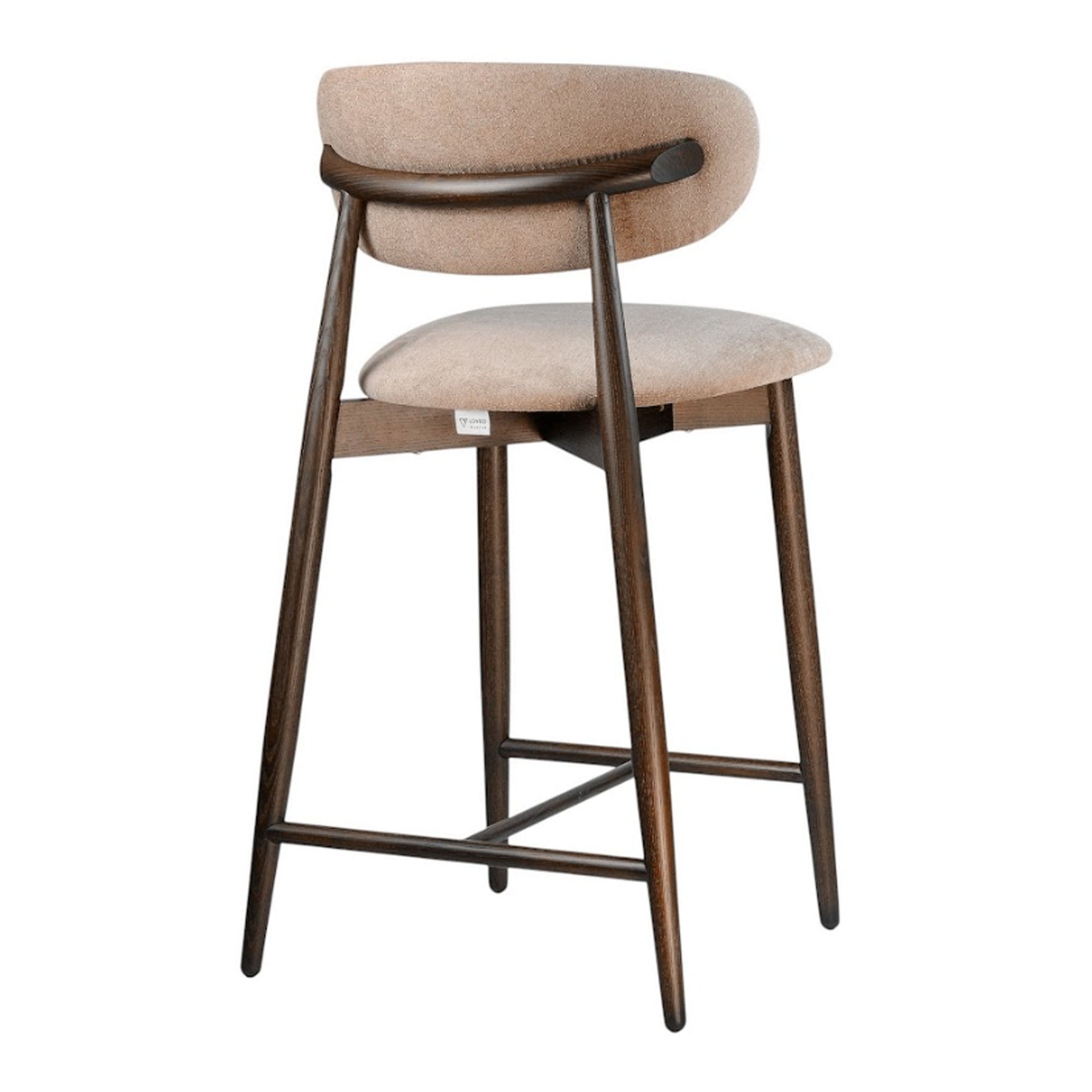 Напівбарний стілець PANDA NEW з ясена, темний горіх