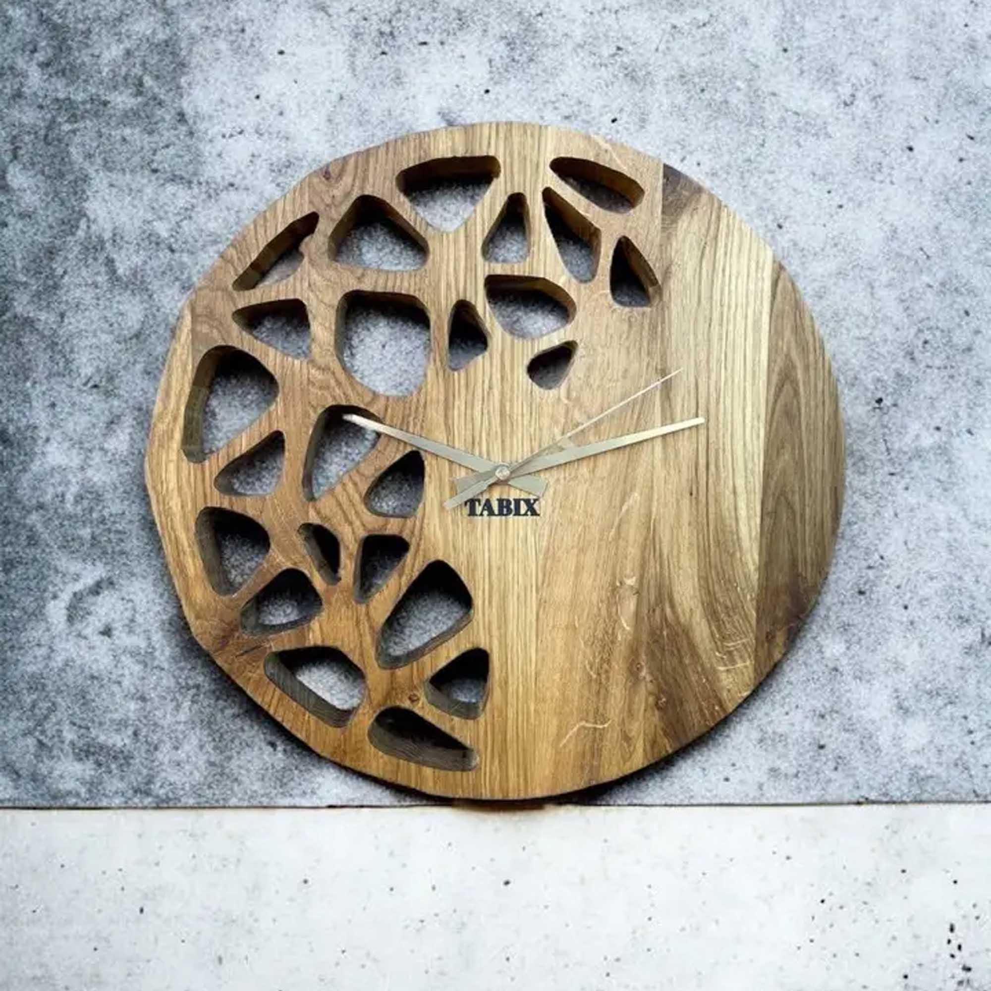 Настінний годинник CHEESE, дубовий - зображення 1