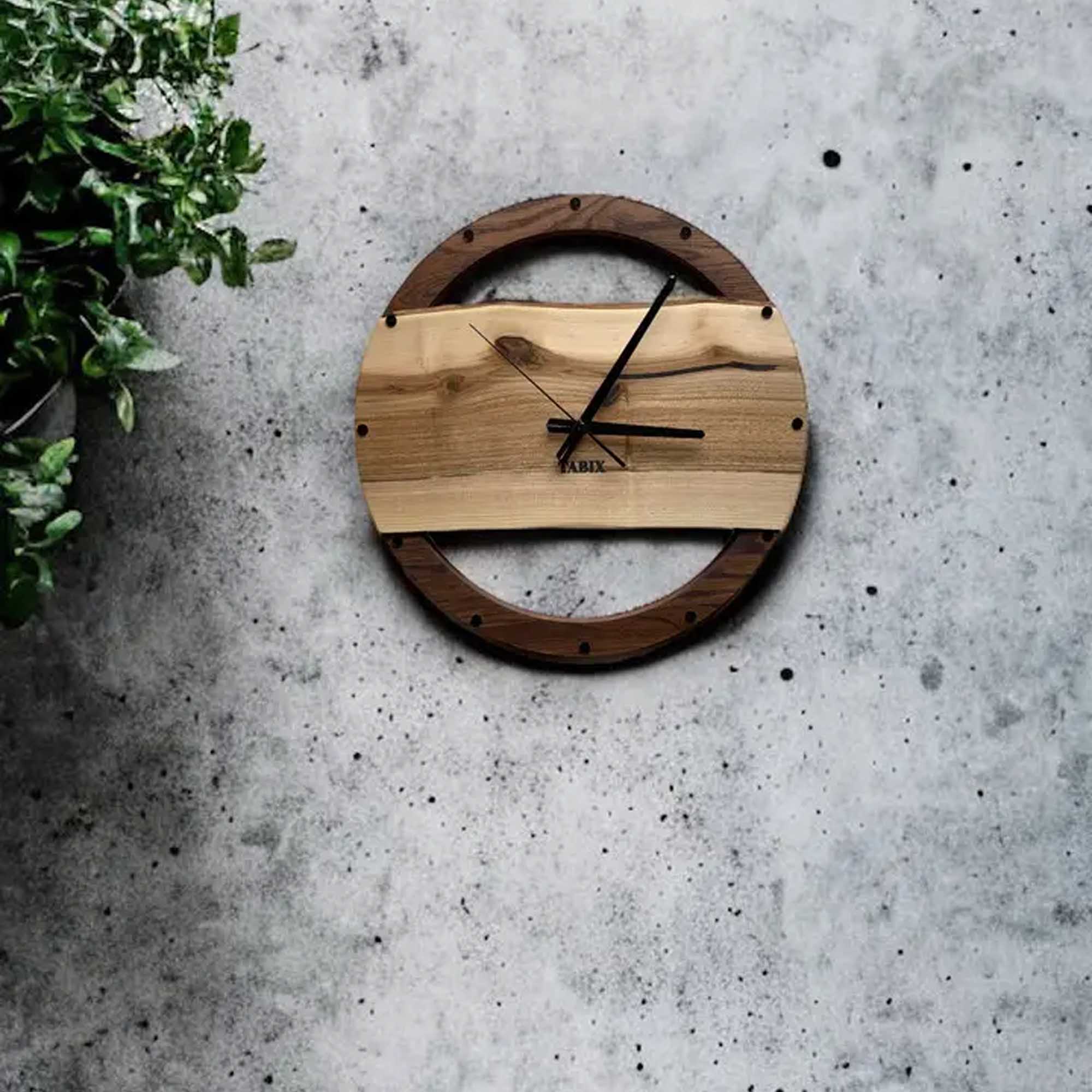 Настінний годинник MOON NUT, дубовий - зображення 2