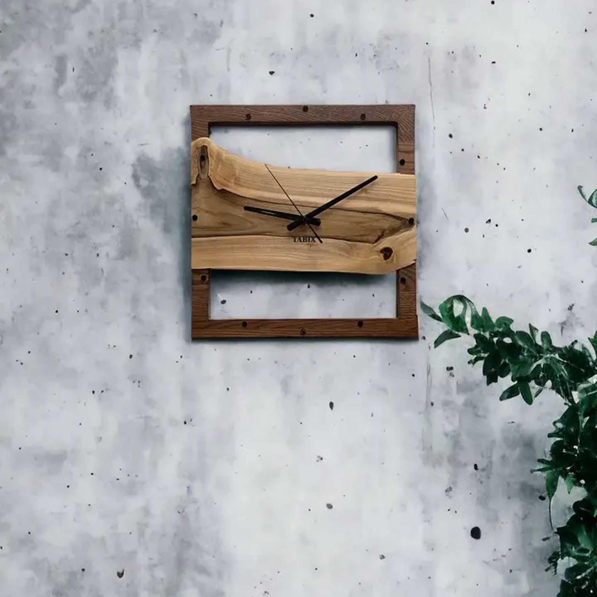 Настінний годинник SQUARE NUT, дубовий - зображення 2