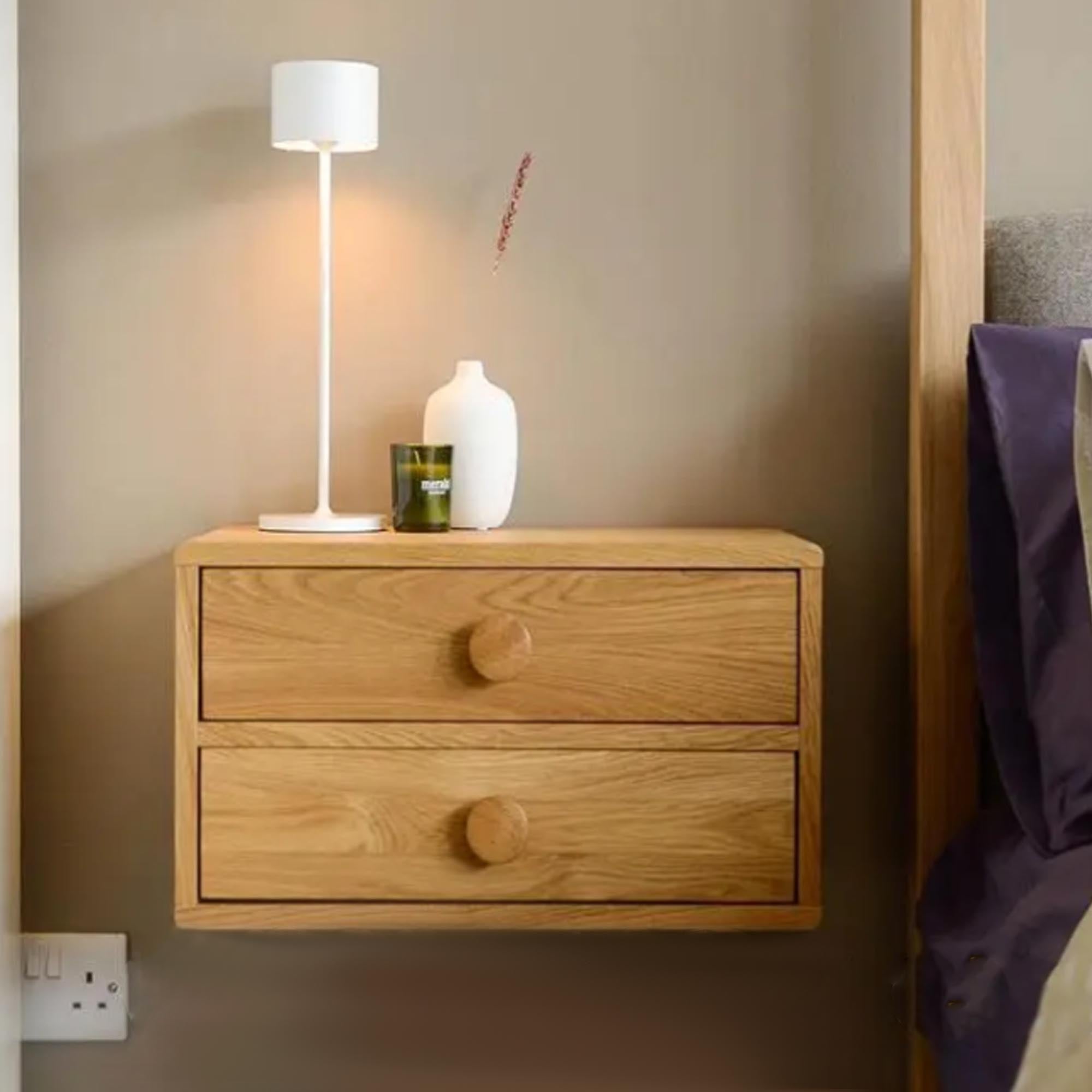 Навісна приліжкова тумба OAK RING, з масиву дуба