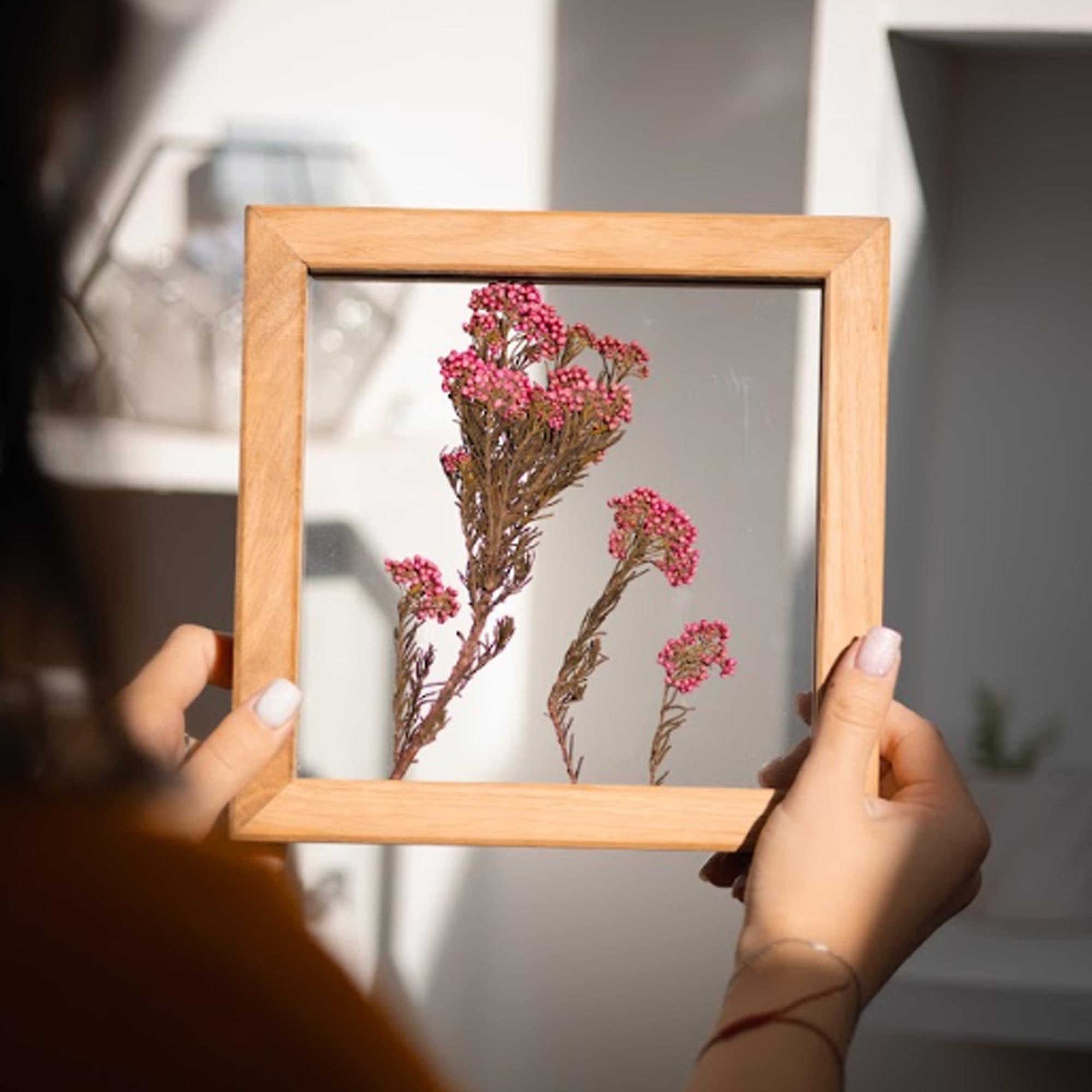 Панно РОЖЕВИЙ МІНІМАЛІЗМ з сухоцвітами - зображення 1