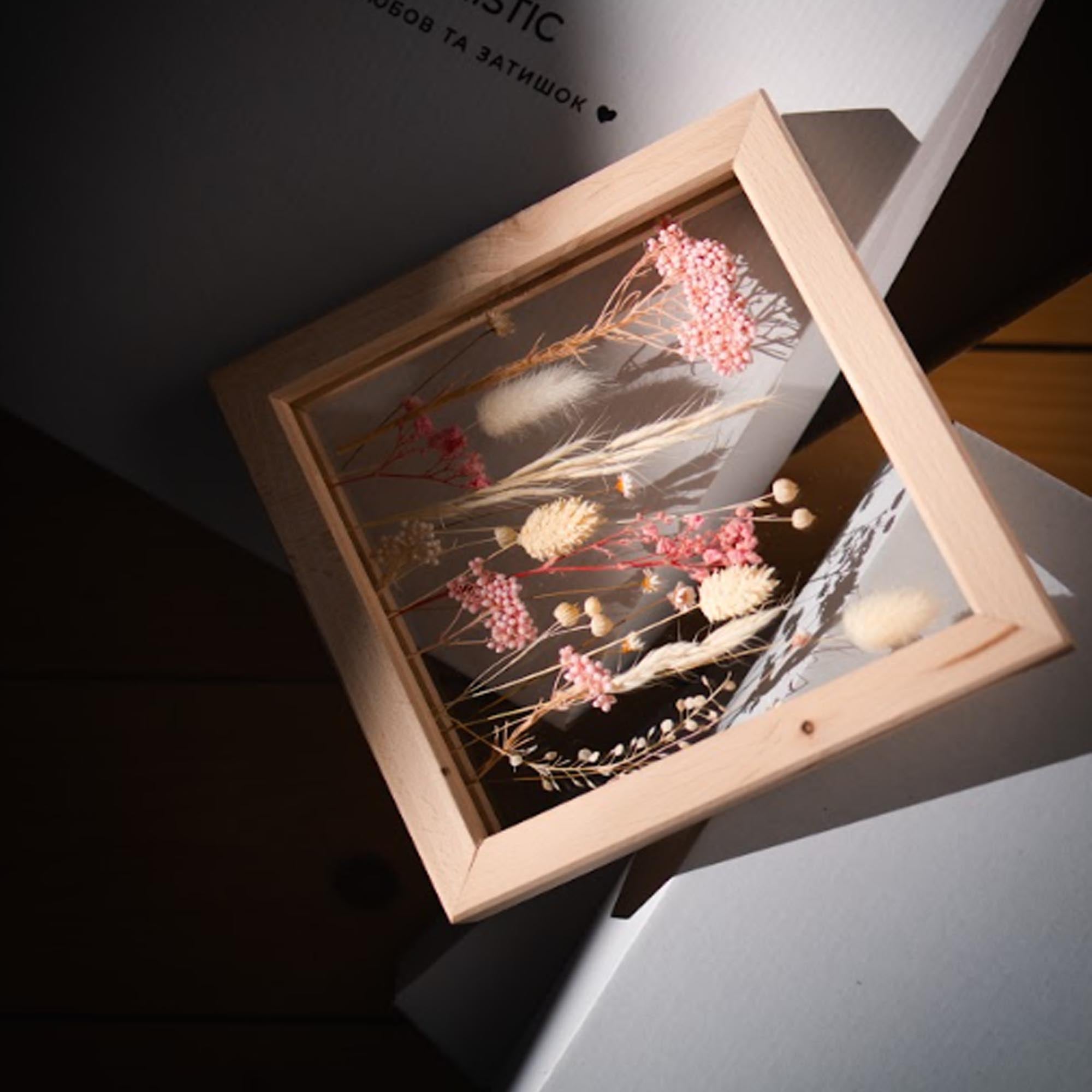 Панно РОЖЕВИЙ ШЕПІТ з сухоцвітами - зображення 1