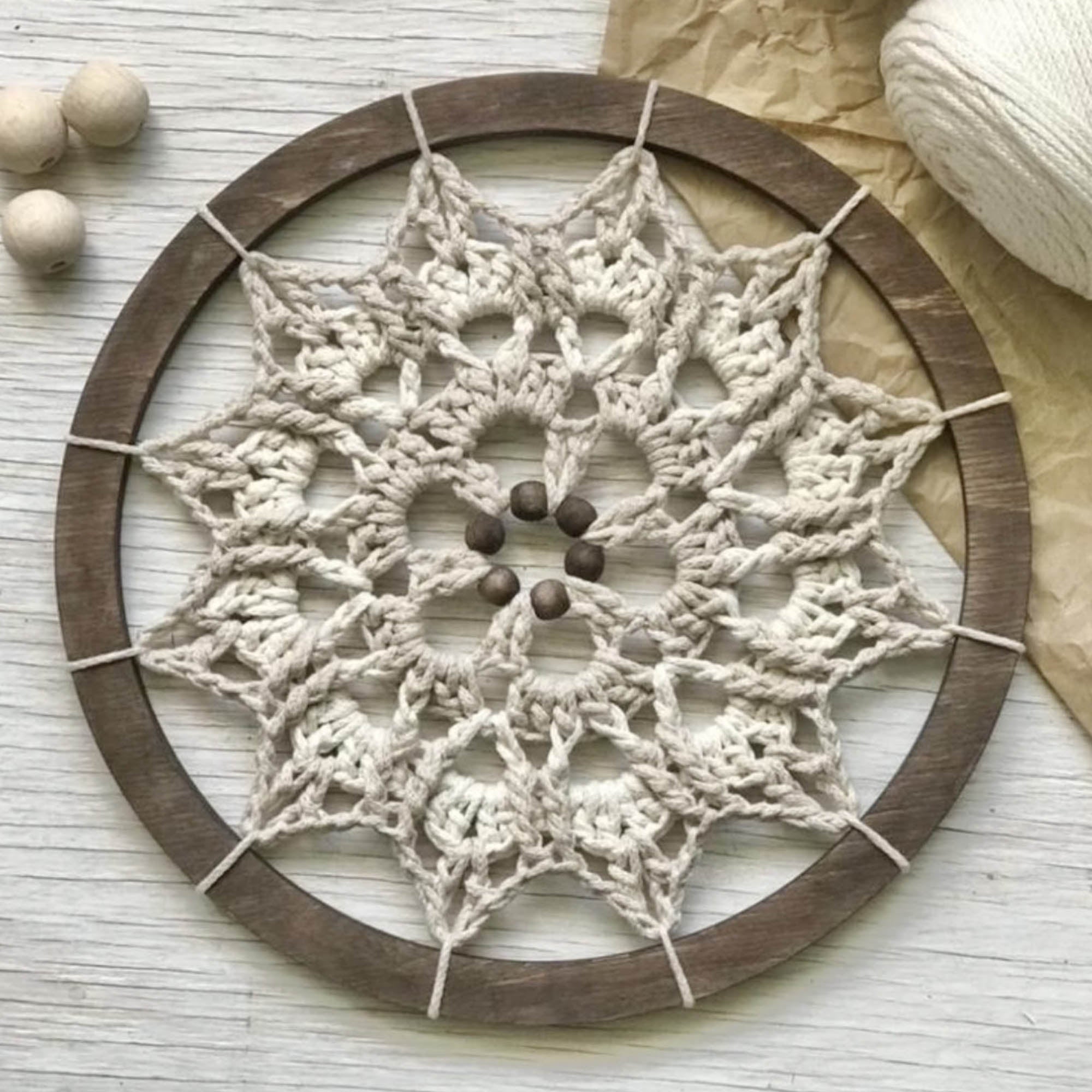 Панно з намистинами, бежевий