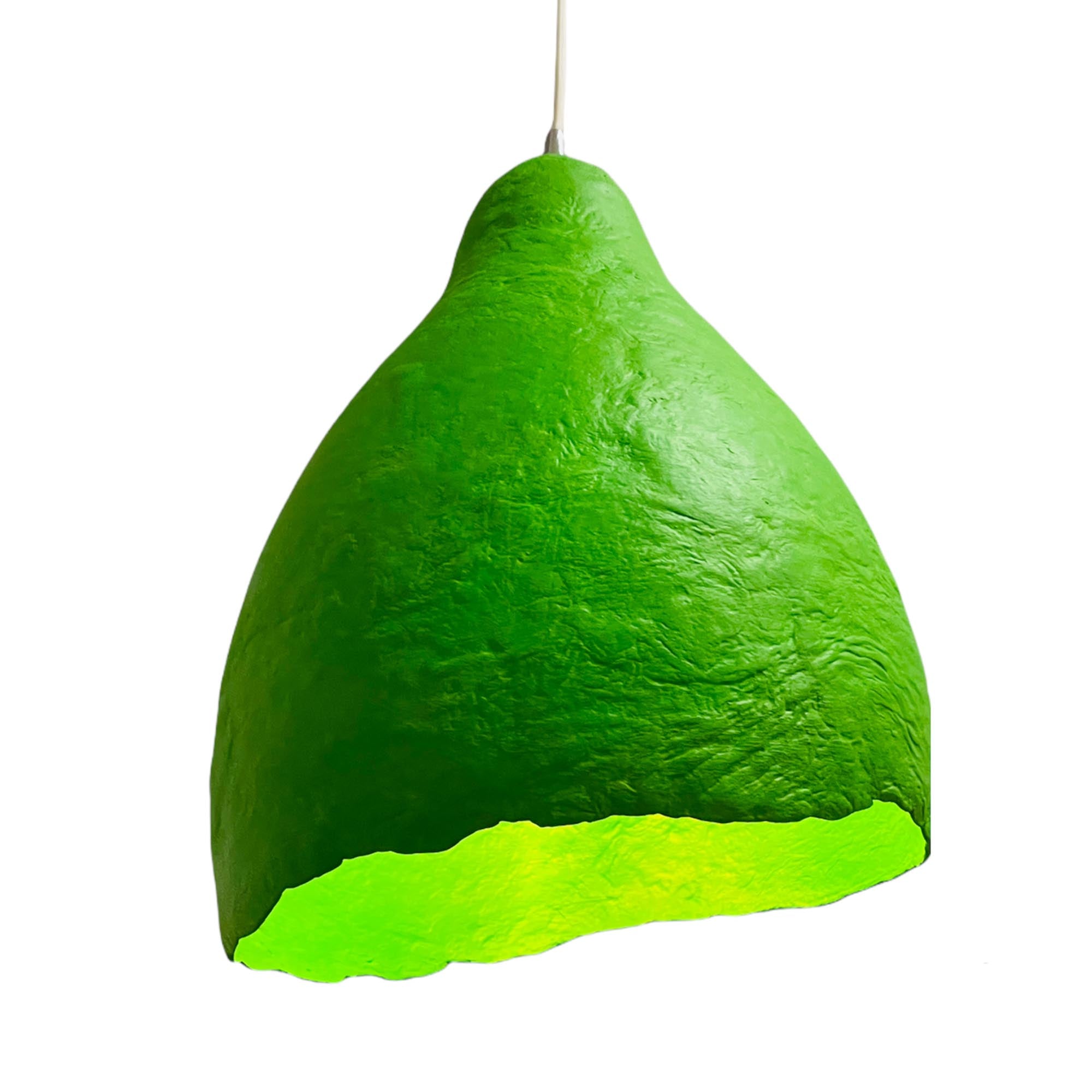 Підвісний світильник 25 х 27 см з підсиленого пап'є-маше, лаймовий - зображення 1