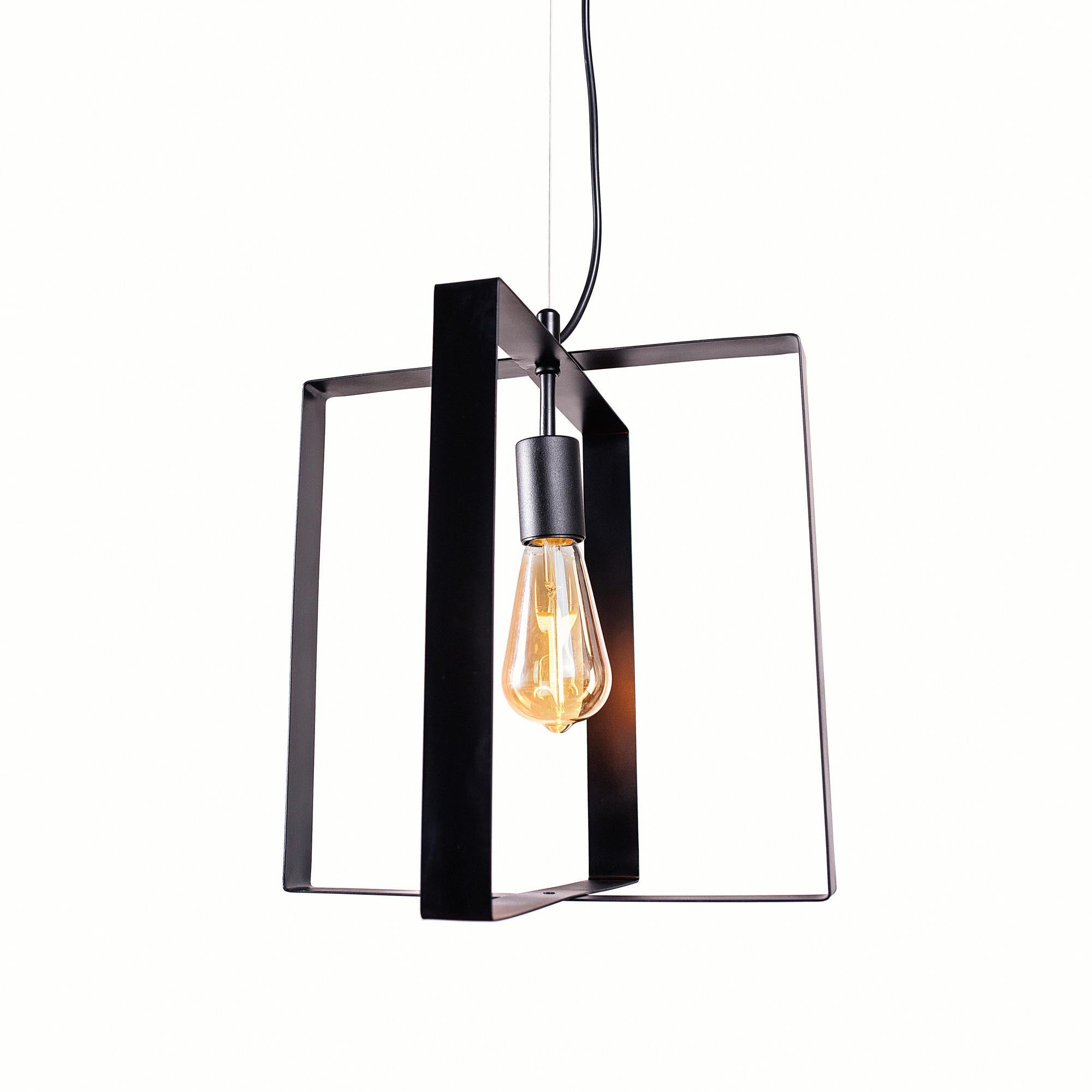 Підвісний світильник 31 х 31 см, металевий, чорний - зображення 1